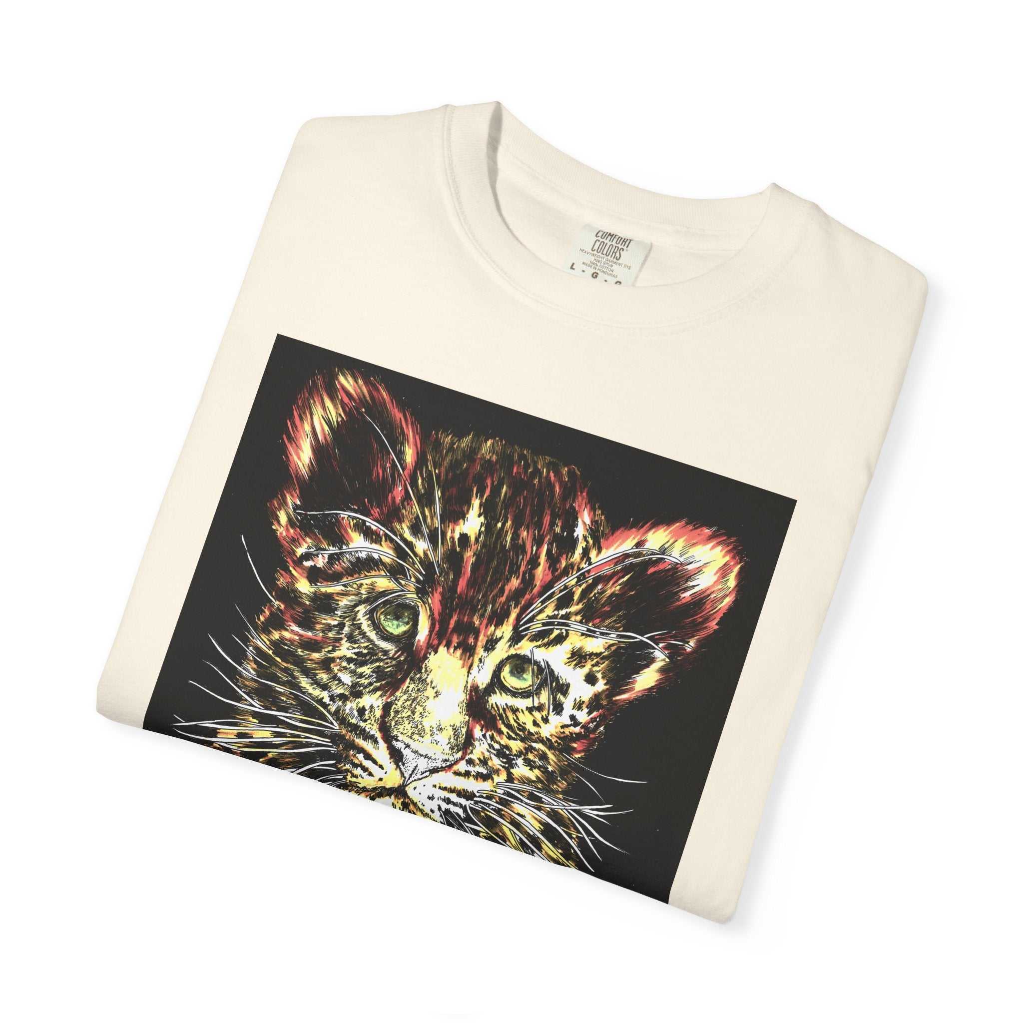 Unisex Garment-Dyed T-shirt featuring Playful Leopard Cub