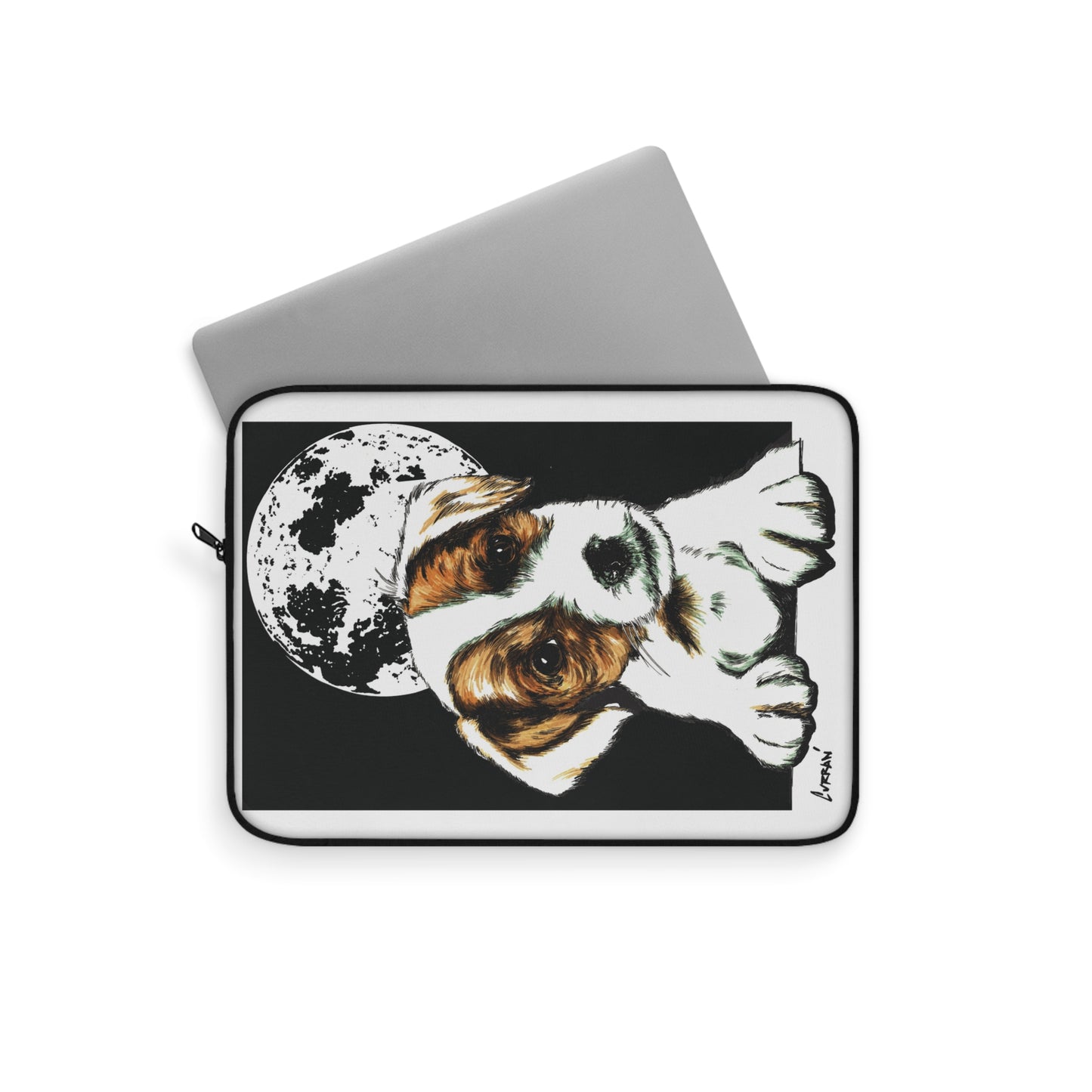 Beagle Laptop Sleeve - Dog Design with Moon for Pet Lovers