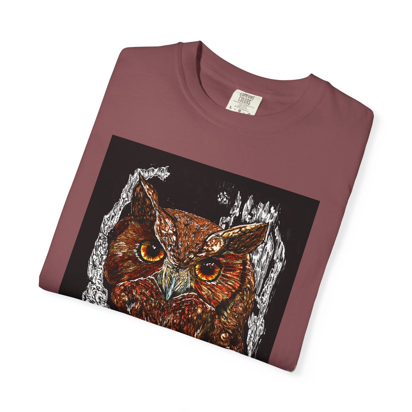 Artistic Owl Unisex Garment-Dyed T-Shirt