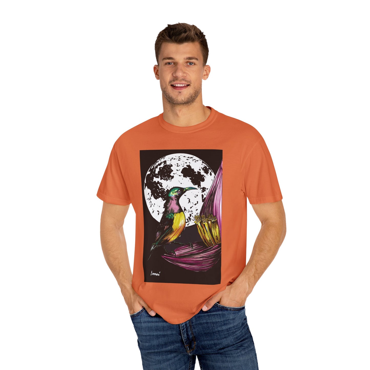Moonlit Hummingbird Unisex T-Shirt - Vibrant Nature Design