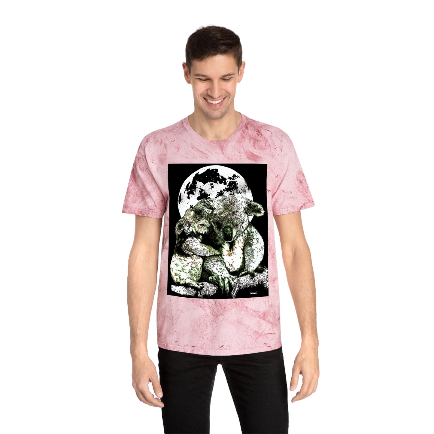 Two Koalas Color Blast T Shirt Original Hand Drawn Art