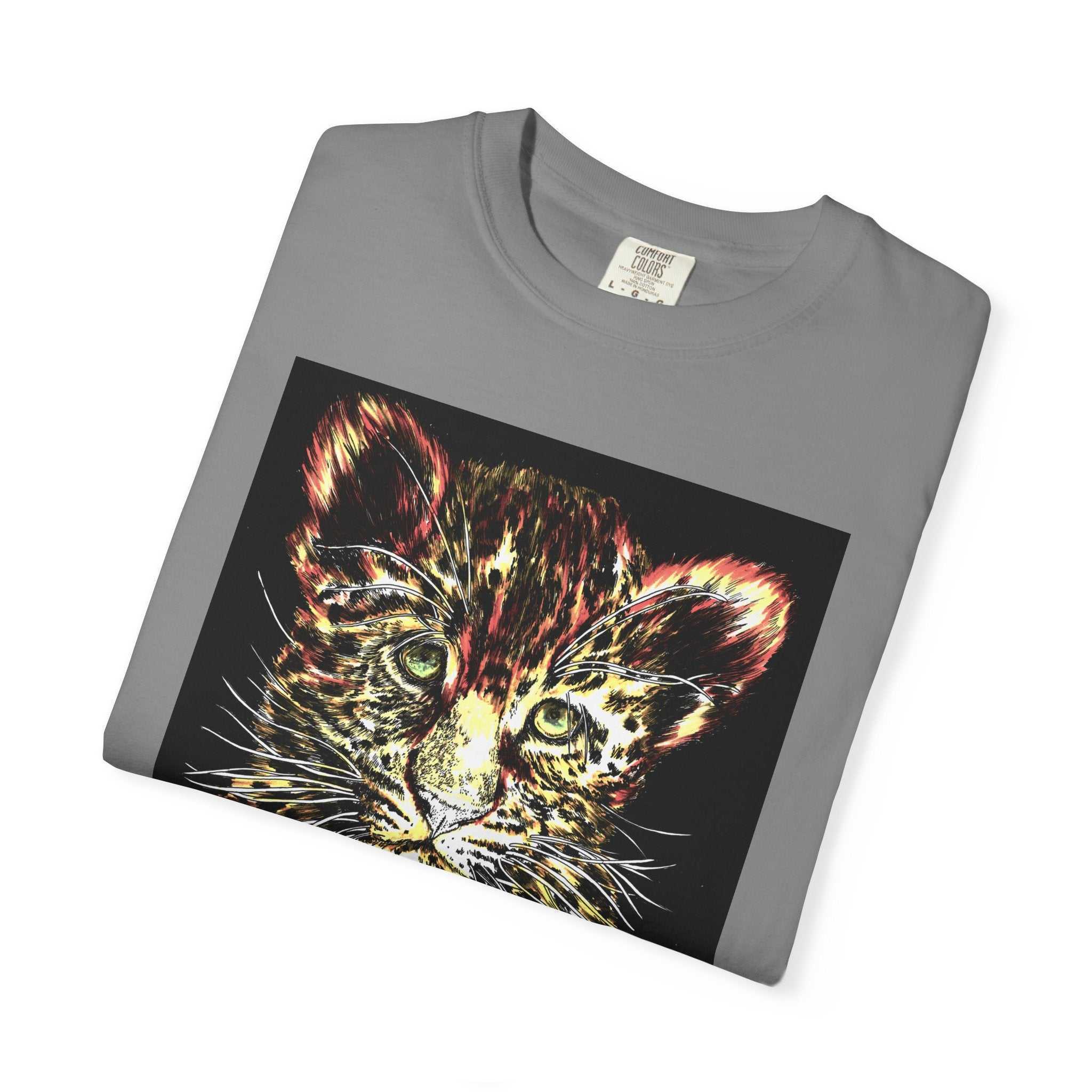 Unisex Garment-Dyed T-shirt featuring Playful Leopard Cub