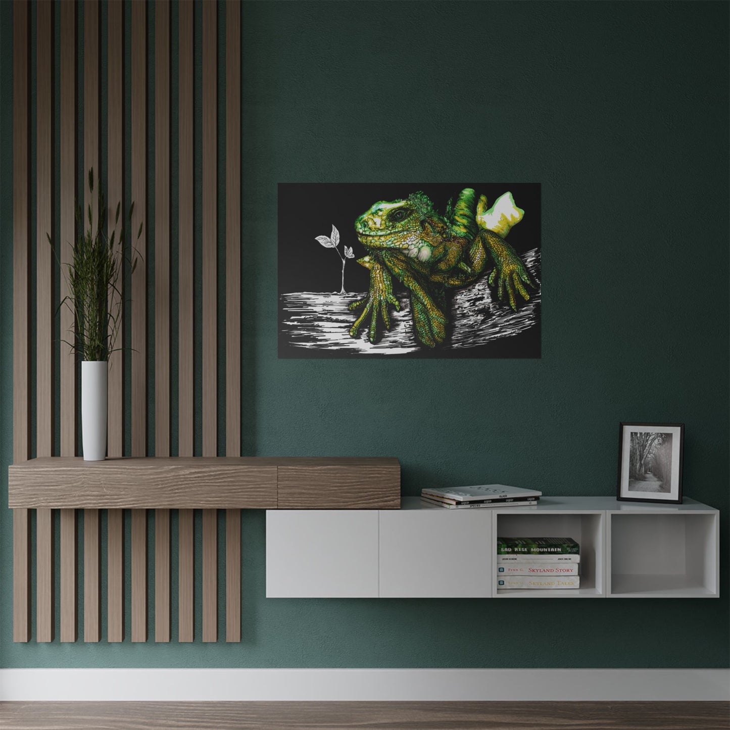 Vibrant Lizard Satin Poster - Stunning 300gsm Wall Art for Nature Lovers