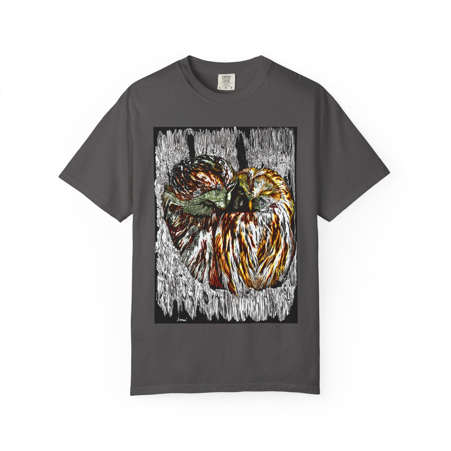 Owls in a Tree Unisex Garment-Dyed T-Shirt