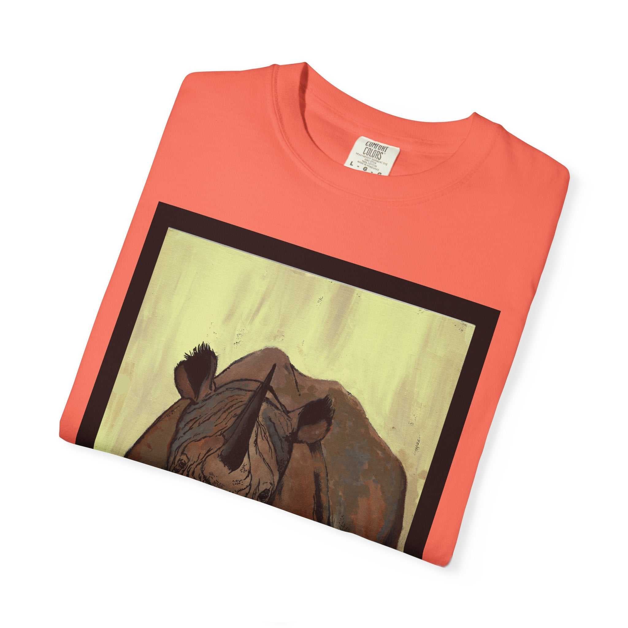 Perfect blend of style and sustainability with our Wildlife Rhinos Unisex Garment-Dyed T-Shirt - Eco-Friendly Nature Art. Stand out in nature-inspired fashion!