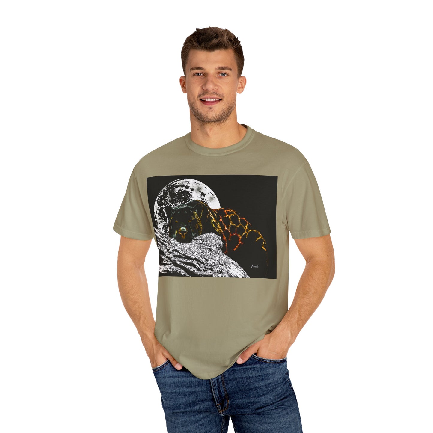 Moonlit Panther Unisex T-Shirt - Garment-Dyed Animal Tee
