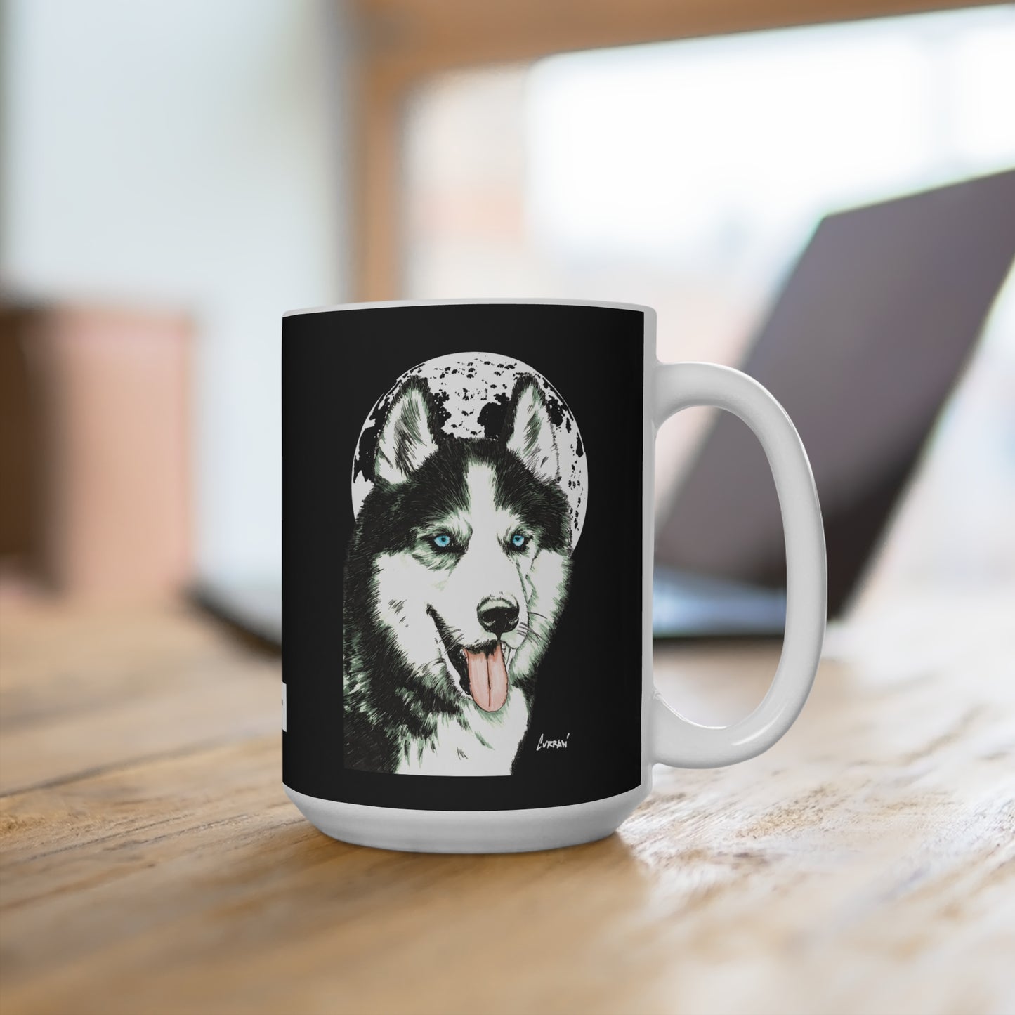 Siberian Husky Moon 15oz Ceramic Mug - Perfect Gift for Dog Lovers
