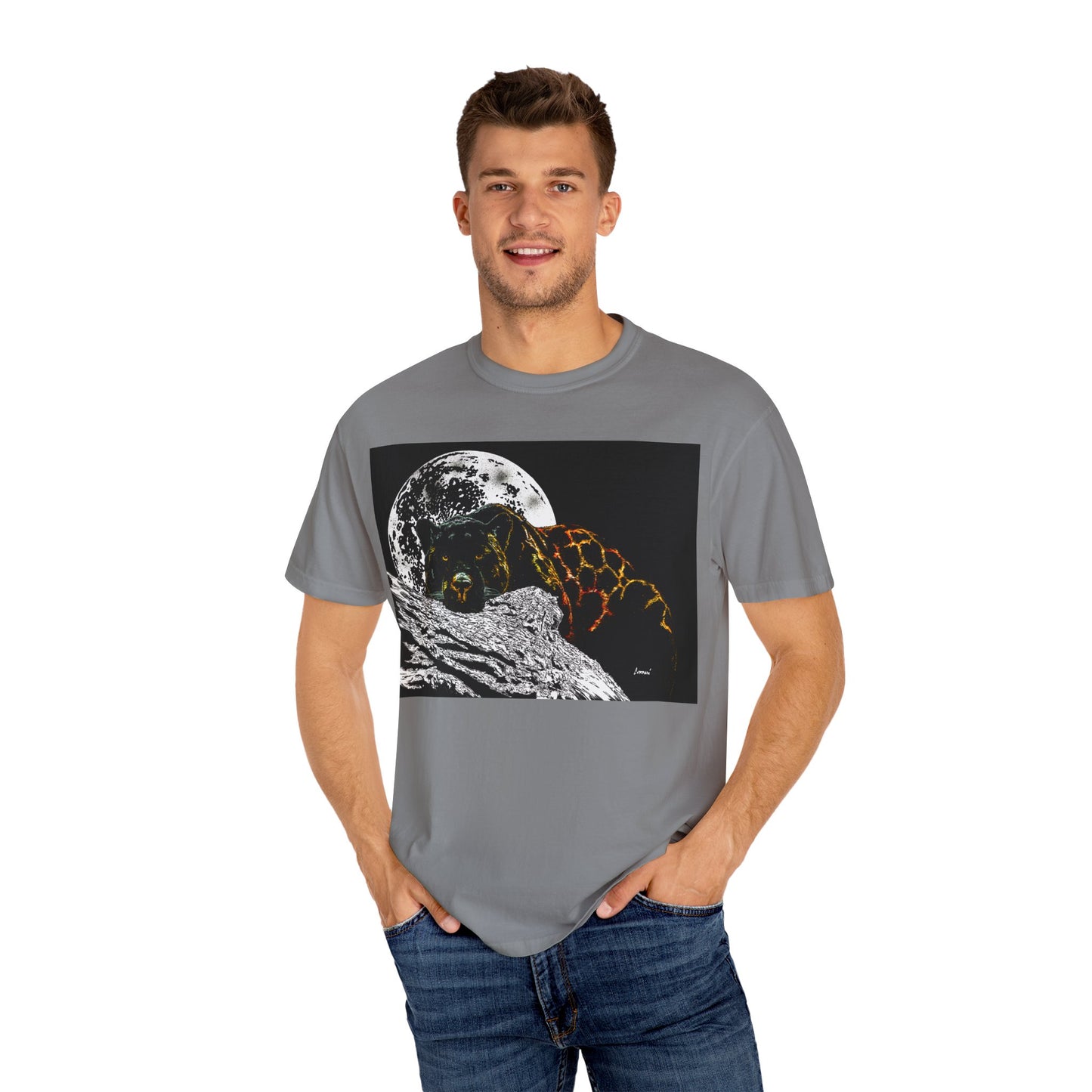 Moonlit Panther Unisex T-Shirt - Garment-Dyed Animal Tee