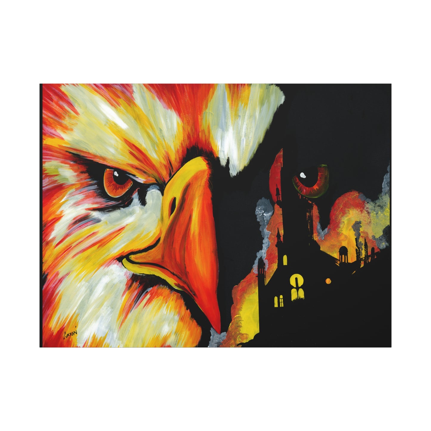 Phoenix Canvas Print, Print of my Original hand painted art printed on stretched canvas of a Phoenix