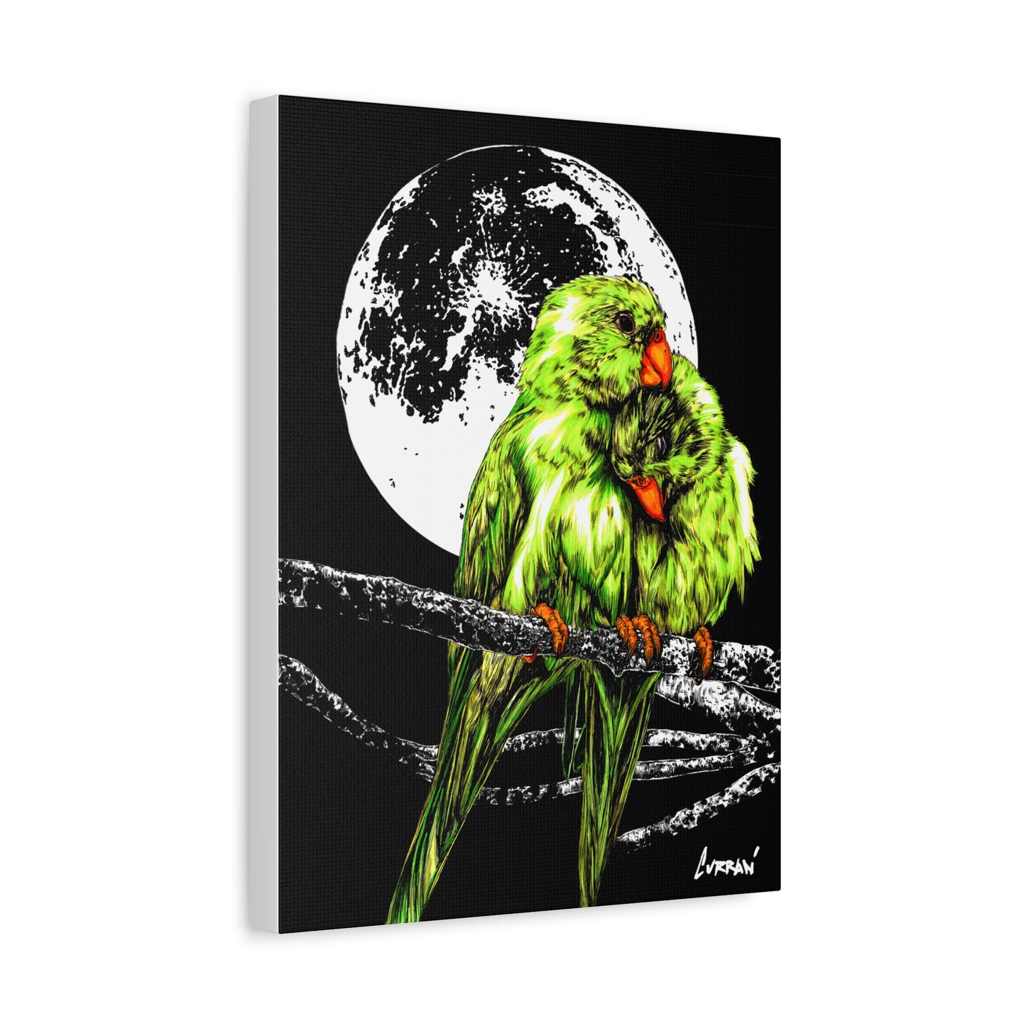 Lush Lovebirds Canvas Art Prints, Stretched Matte Wall Decor