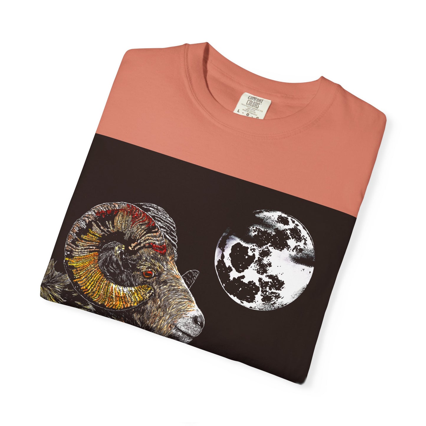 Ram and Moon Graphic Unisex T-Shirt - Nature-Inspired Artwear
