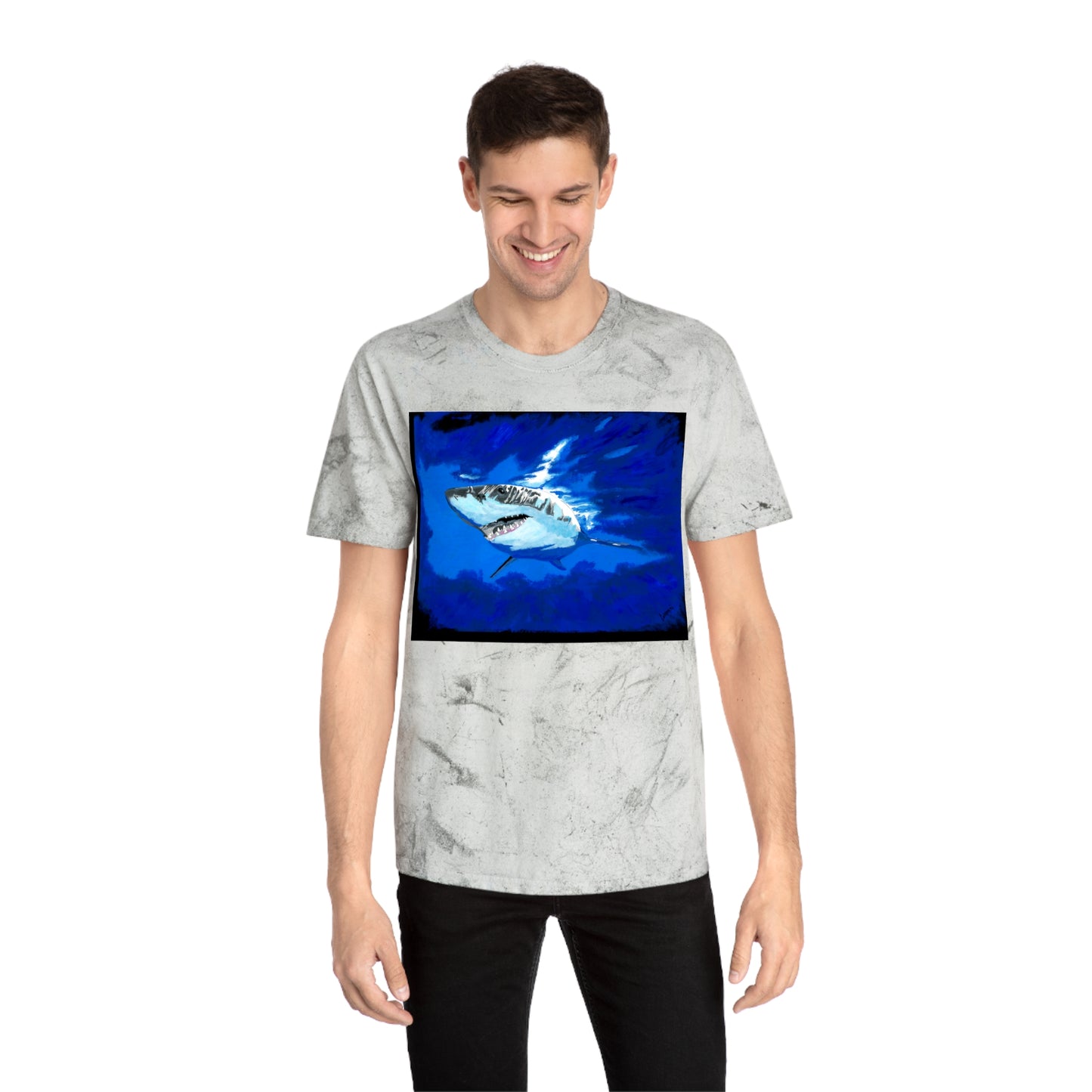 Great White Shark T Shirt Original Hand Painted Art