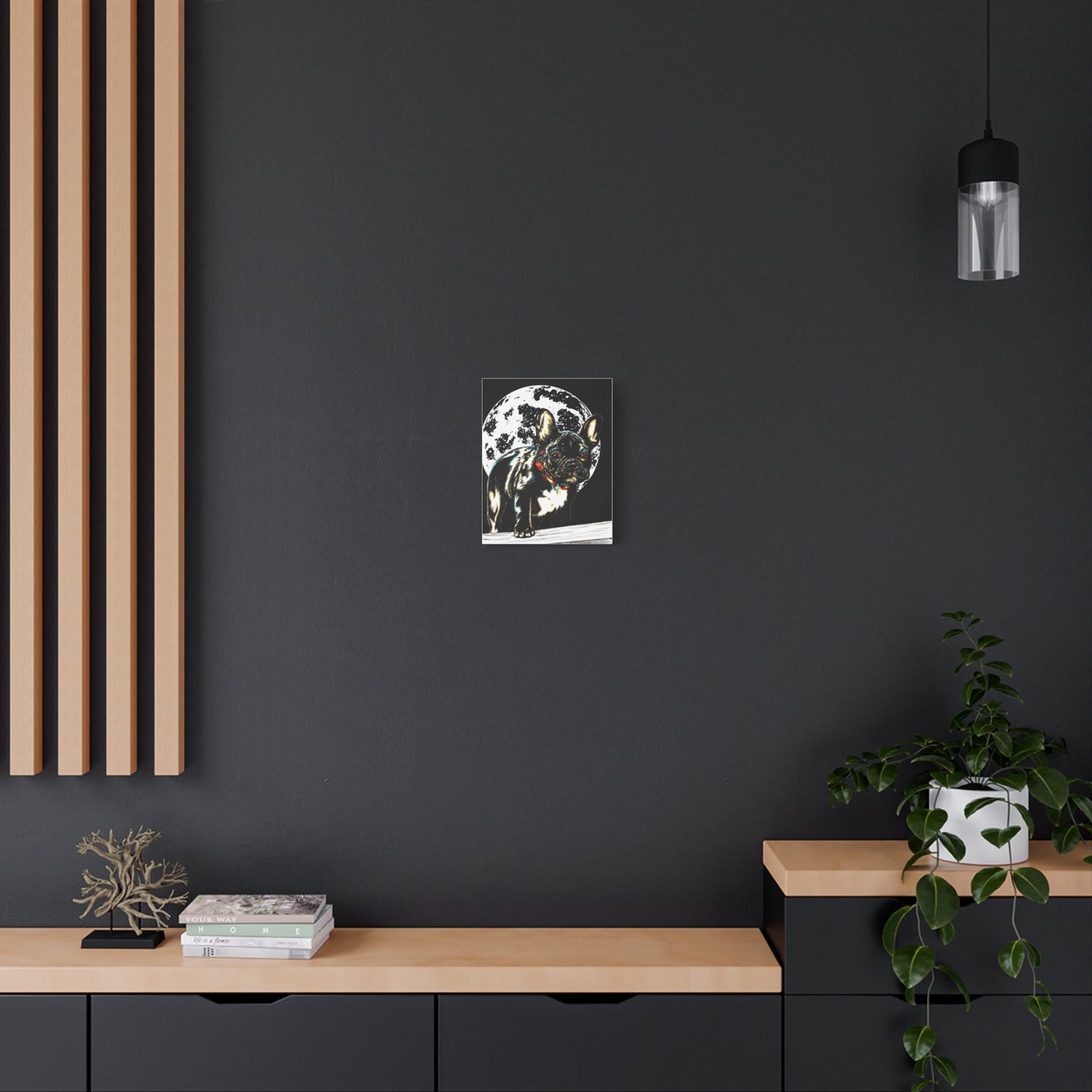 French Bulldog Moonlight Canvas Wall Art Print