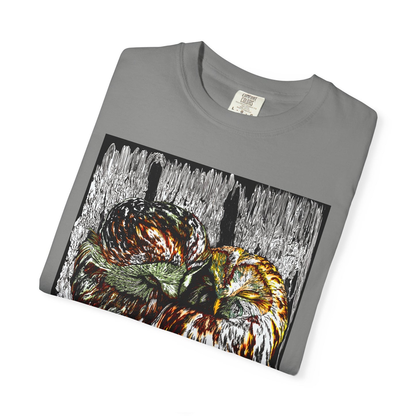 Owls in a Tree Unisex Garment-Dyed T-Shirt