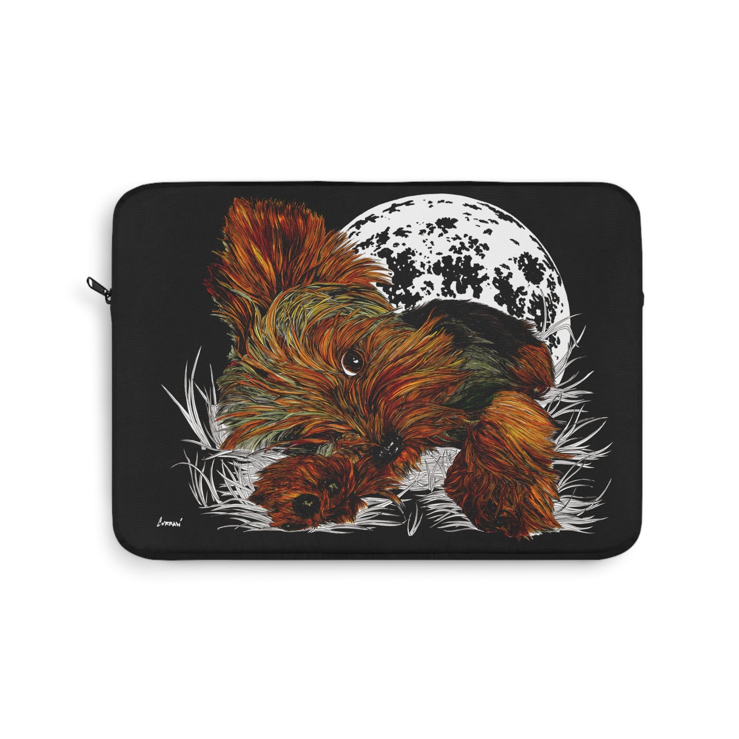 Hand-Drawn Yorkie Laptop Sleeve - Moonlight Design