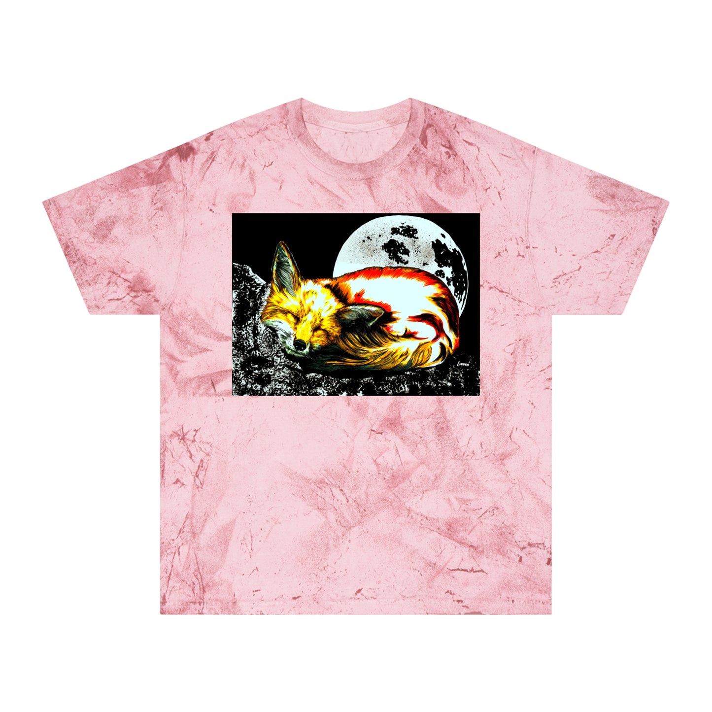 Red Fox Unisex T Shirt with Color Blast Design