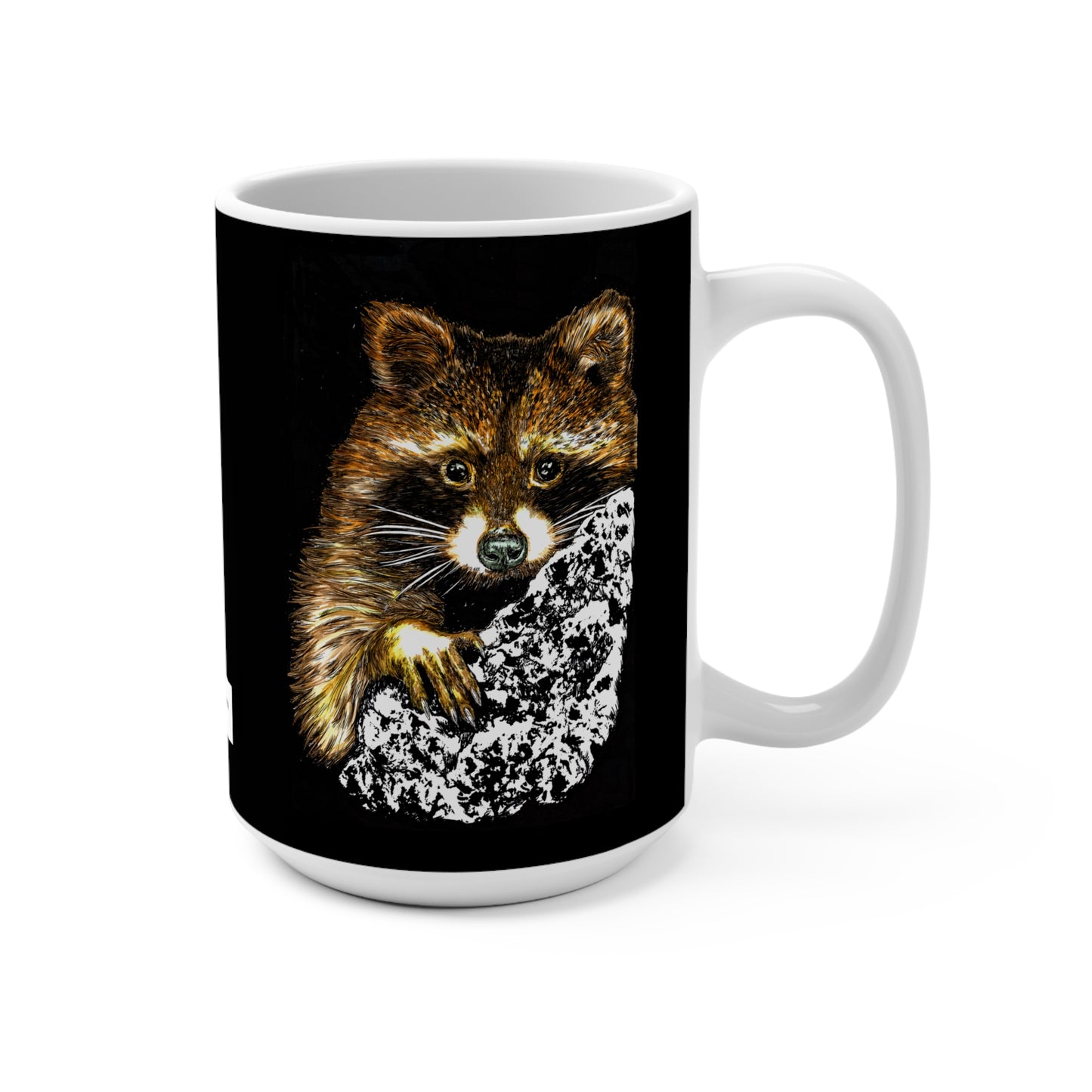 Raccoon Art Mug - 15oz Cute Wildlife Design