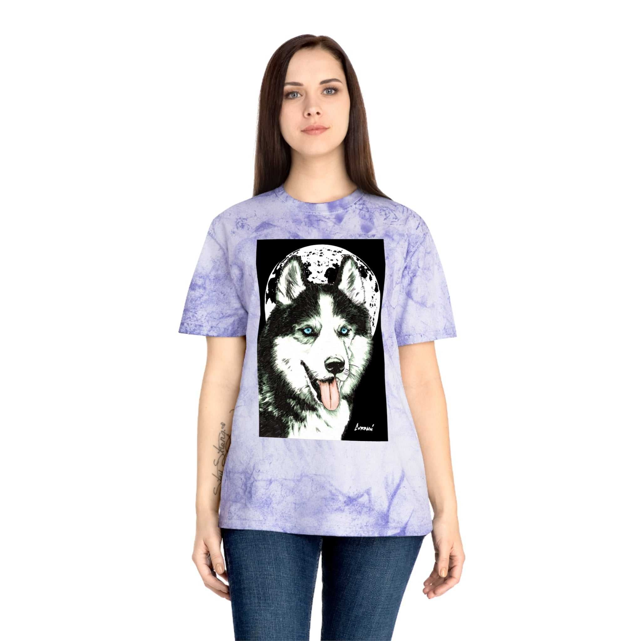 Siberian Husky Moon Graphic Tee for Animal Lovers