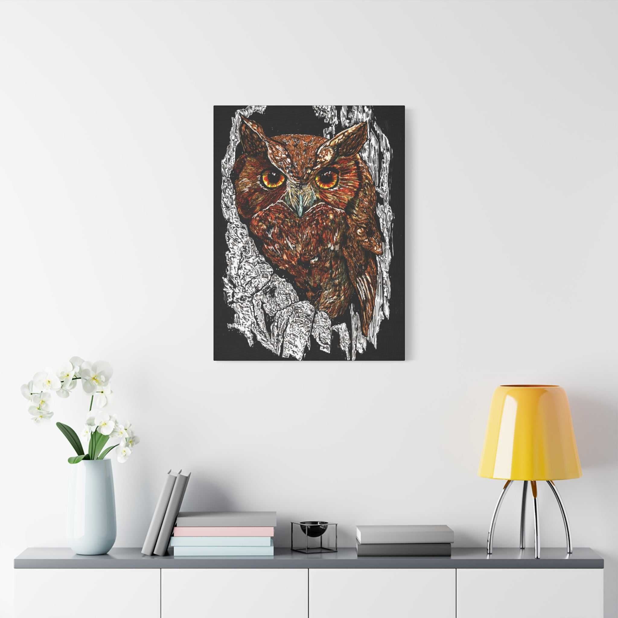 Owls in a Tree Wall Art Canvas Print of the Original,