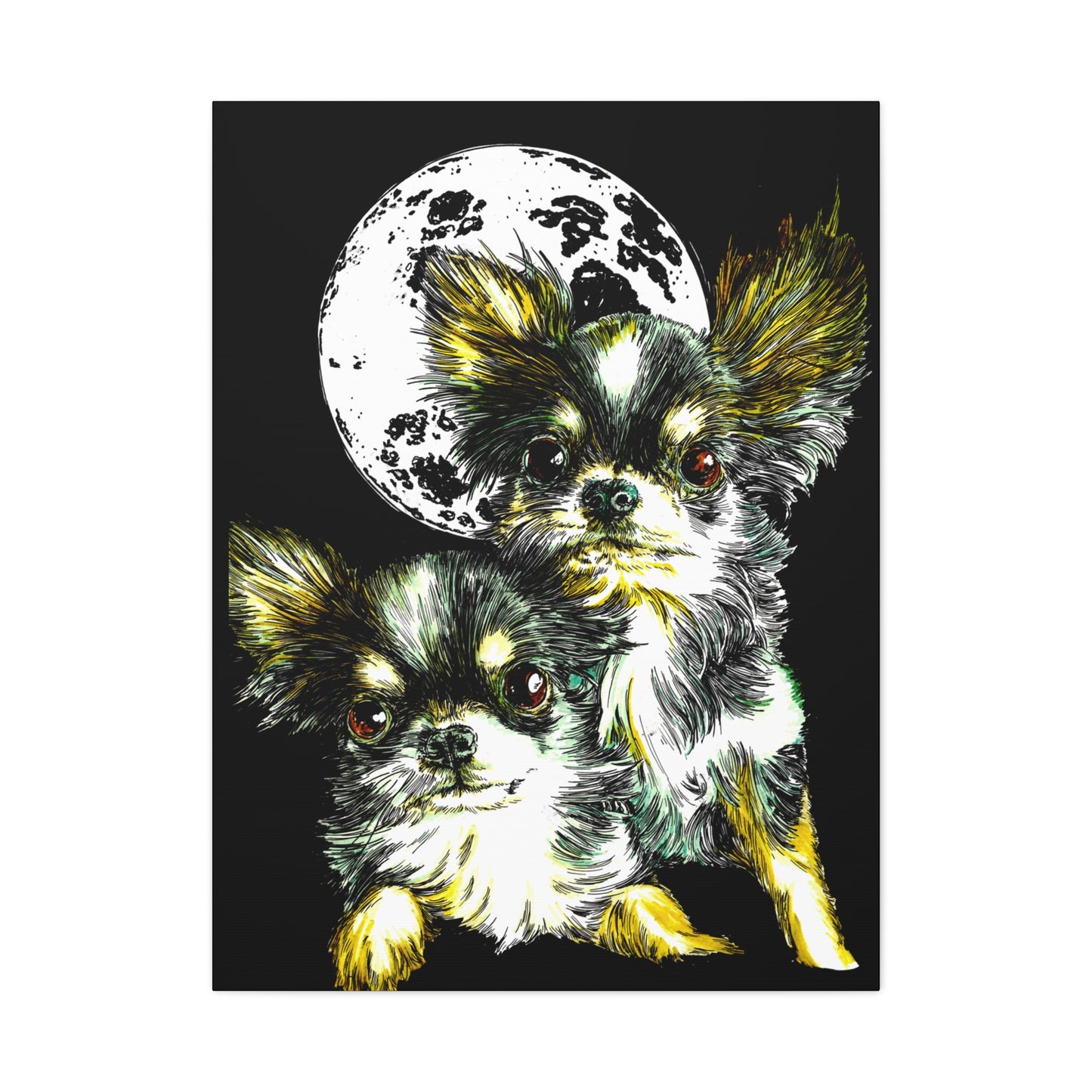 Chihuahuas Wall Art Print of the Original, hand drawn art