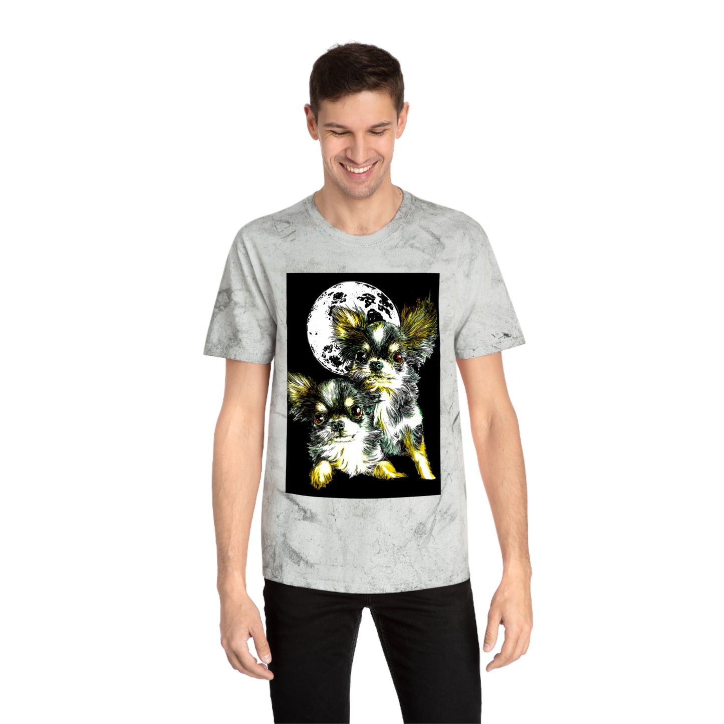Chihuahua Unisex Color Blast T-Shirt - Moonlit Night Design