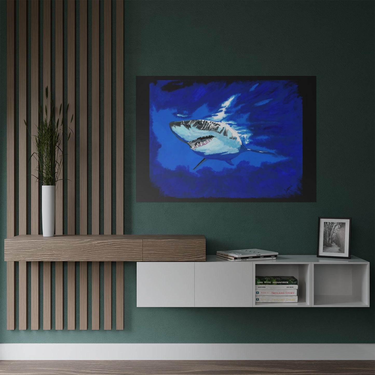 Ocean Adventure Shark Satin Poster (300gsm) - Vibrant Wall Art for Marine Life Lovers