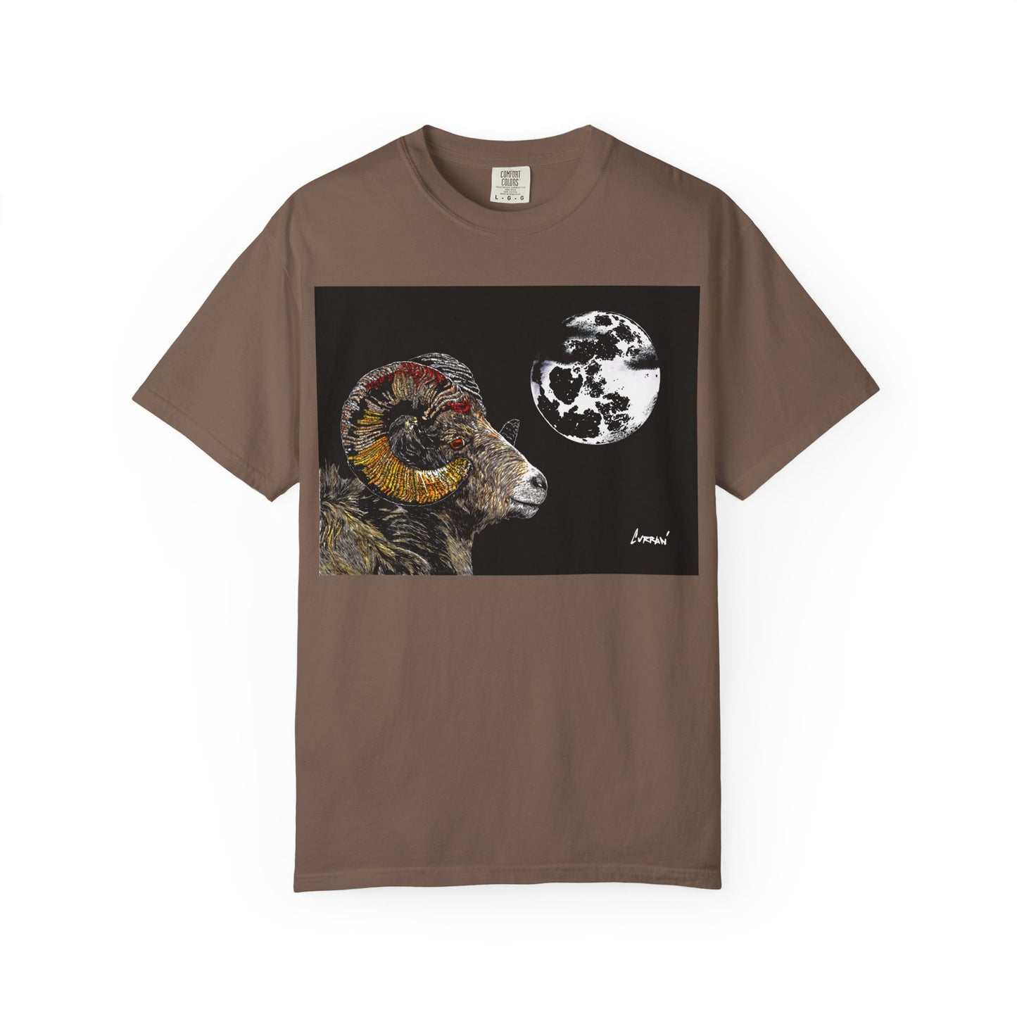 Ram and Moon Graphic Unisex T-Shirt - Nature-Inspired Artwear