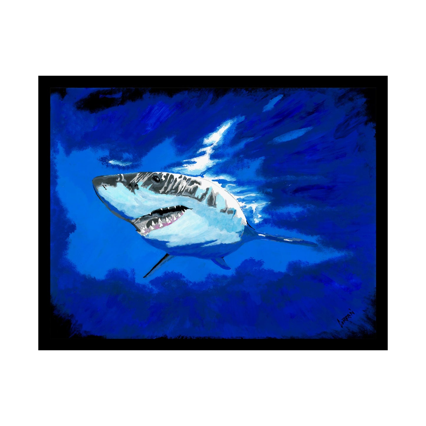 Ocean Adventure Shark Satin Poster (300gsm) - Vibrant Wall Art for Marine Life Lovers