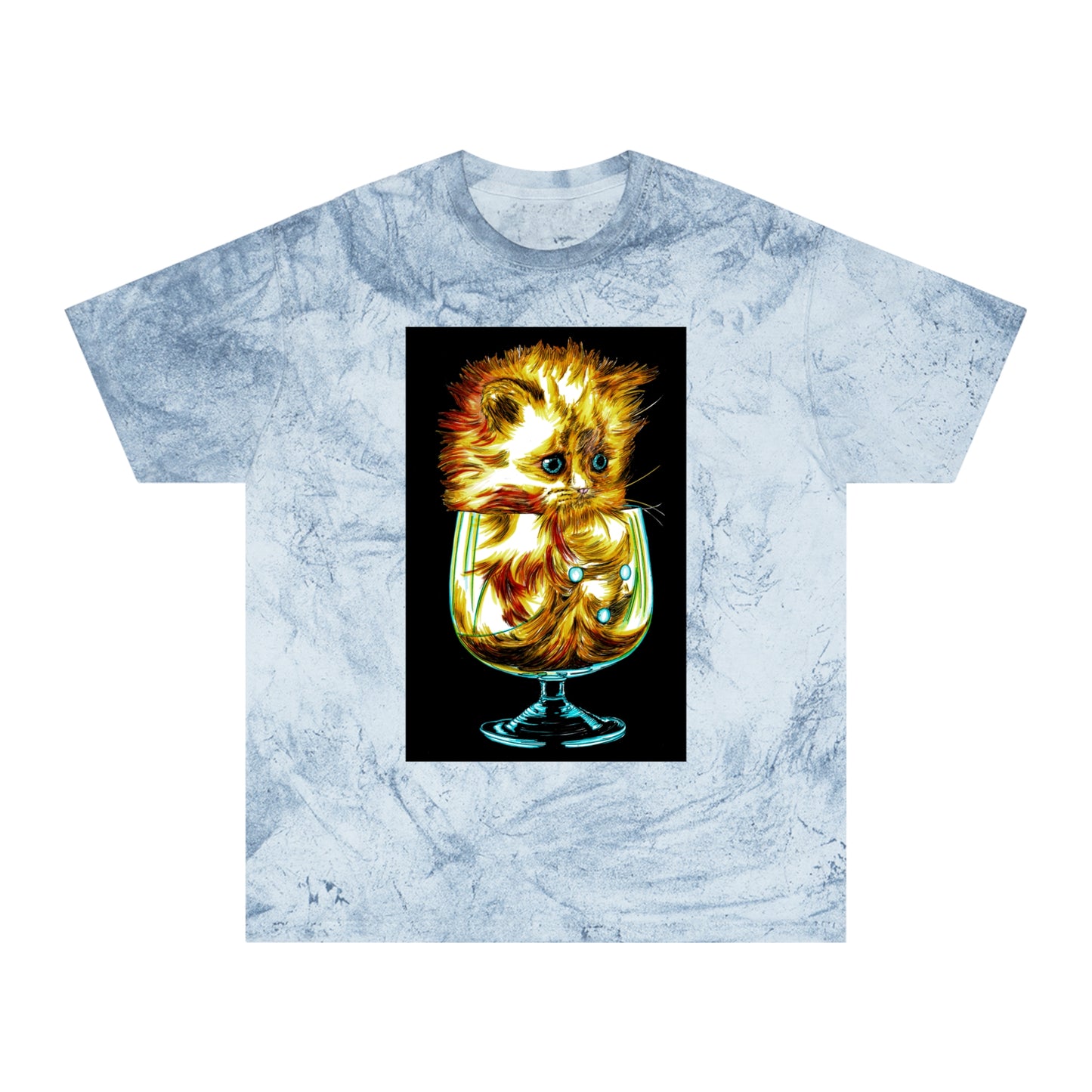 Color Blast Kitten T-Shirt โ Artistic Tee for Cat Lovers
