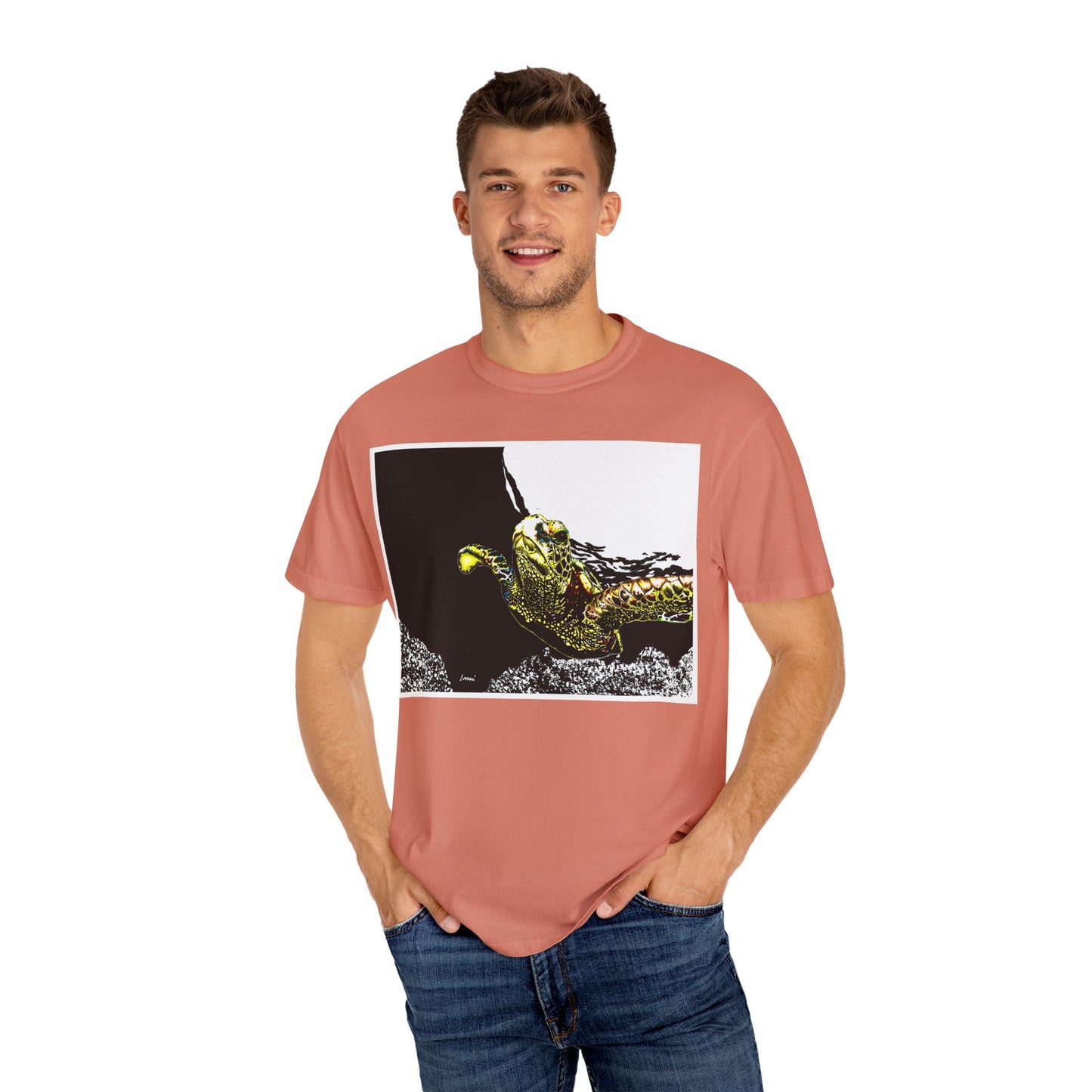 Sea Turtle Garment-Dyed Graphic Tee - Unisex Ocean Style T-Shirt
