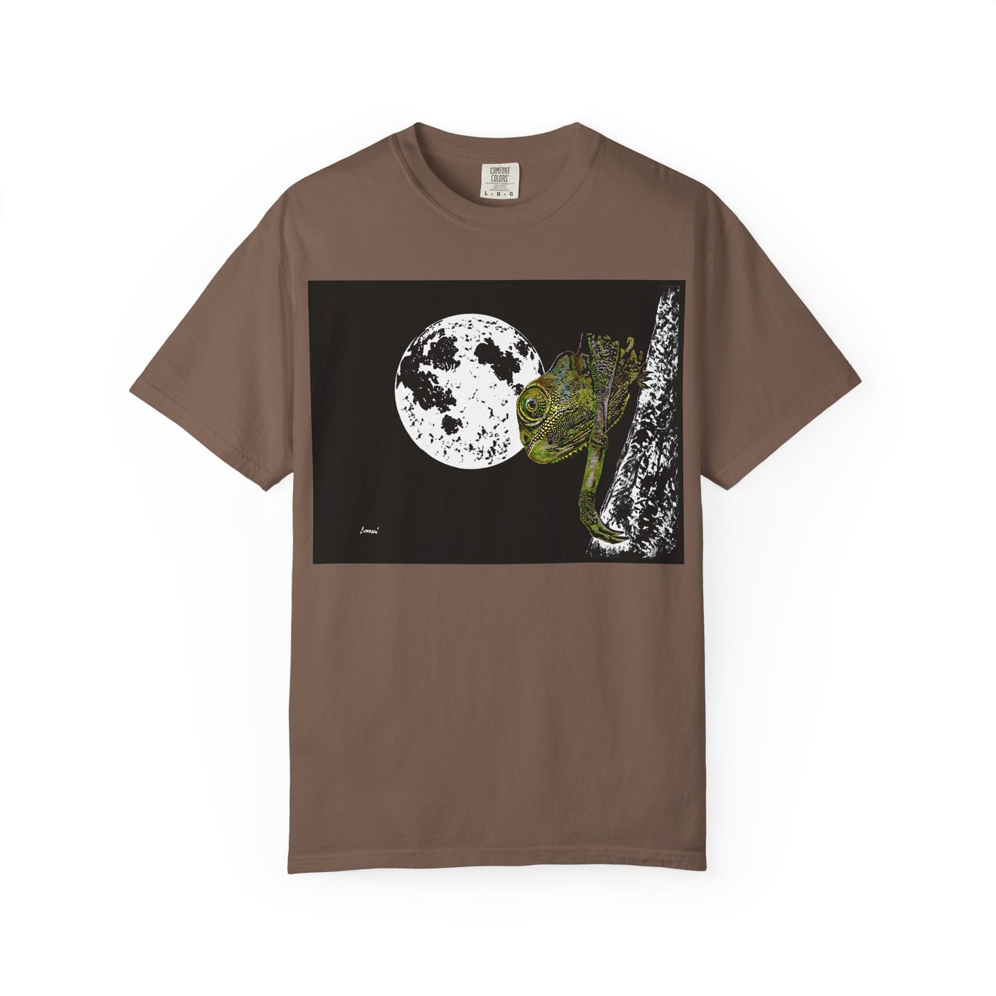 Moonlit Chameleon Unisex T-Shirt - Nature-Inspired Art Tee for Wildlife Lovers