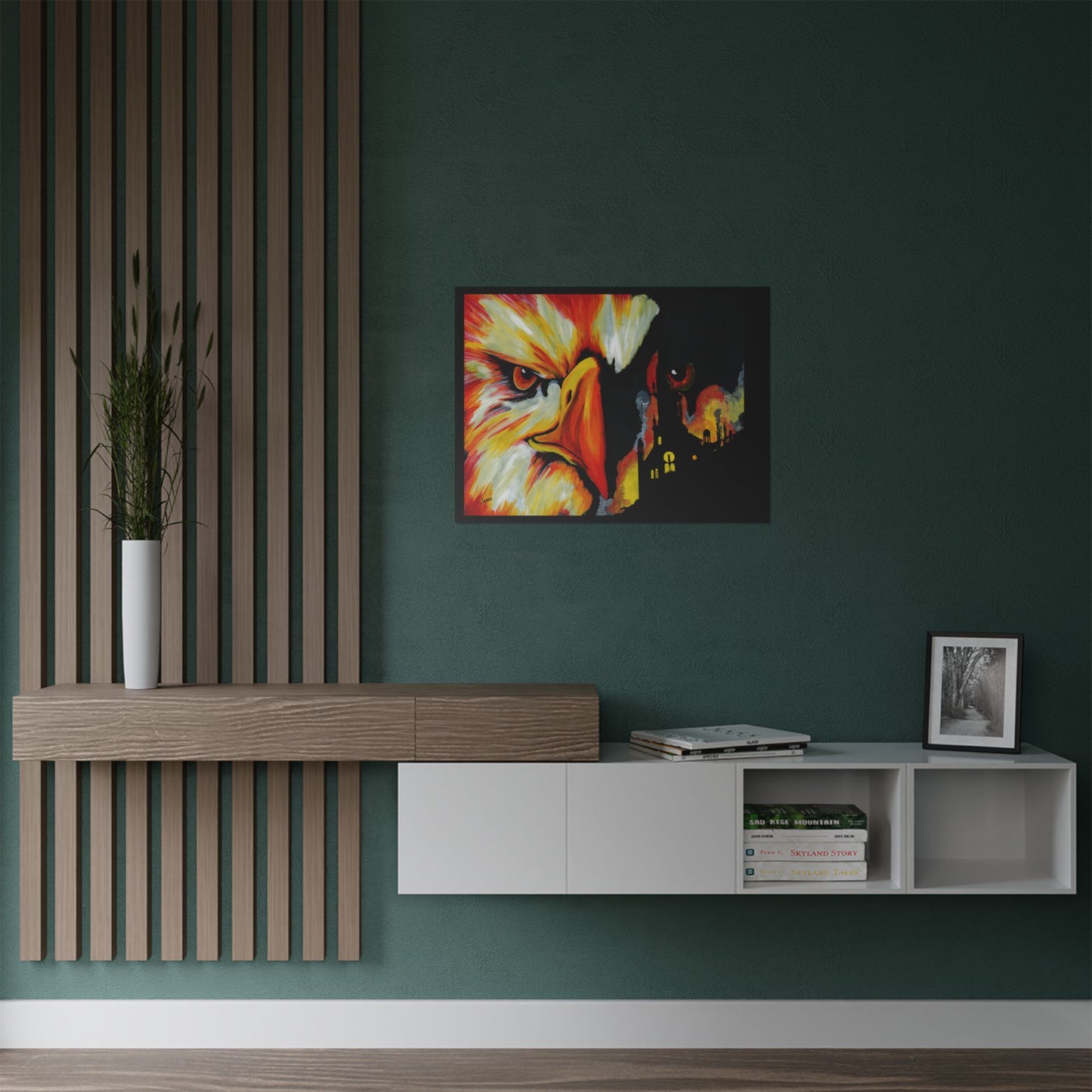 Phoenix Vibrant Satin Poster - Fierce Eagle Artwork