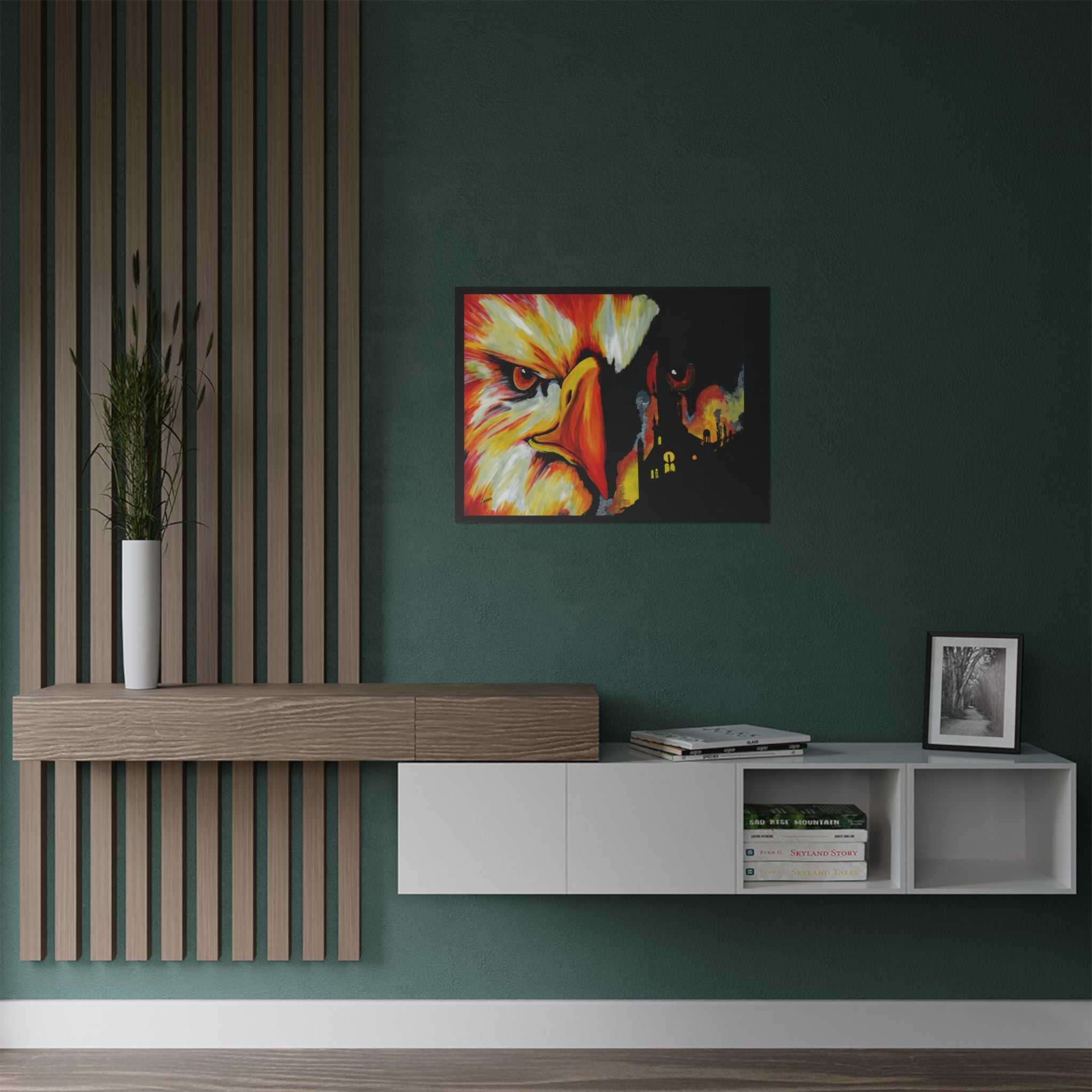 Phoenix Vibrant Satin Poster - Fierce Eagle Artwork