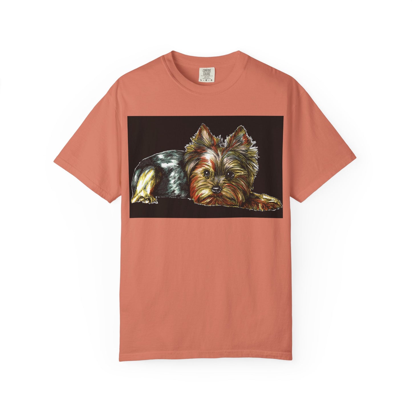 Yorkie Terrier Unisex Garment-Dyed T-Shirt – Original Hand-Drawn Art