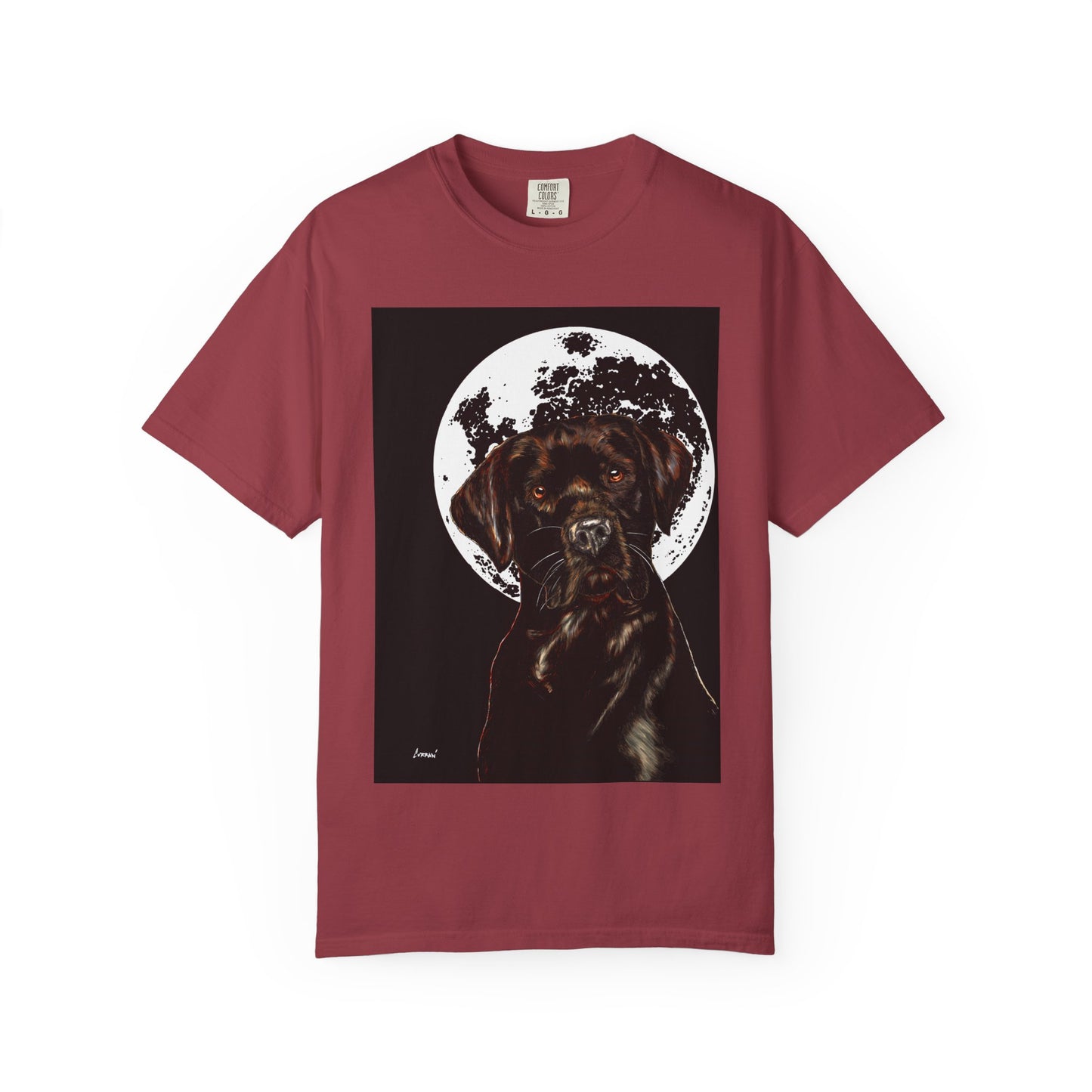 Moonlit Chocolate Lab Unisex Garment-Dyed T-Shirt