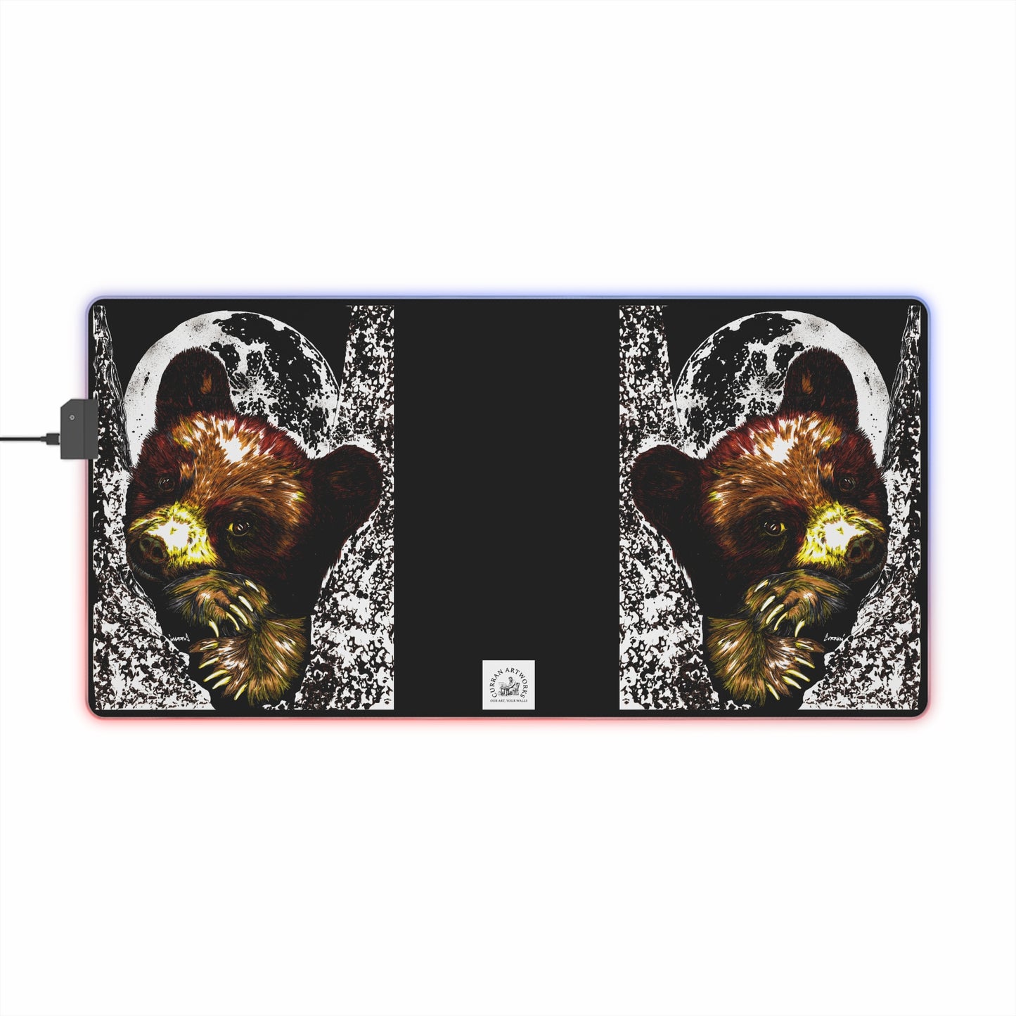 LED Illuminated Gaming Mouse Pad with Bear Design