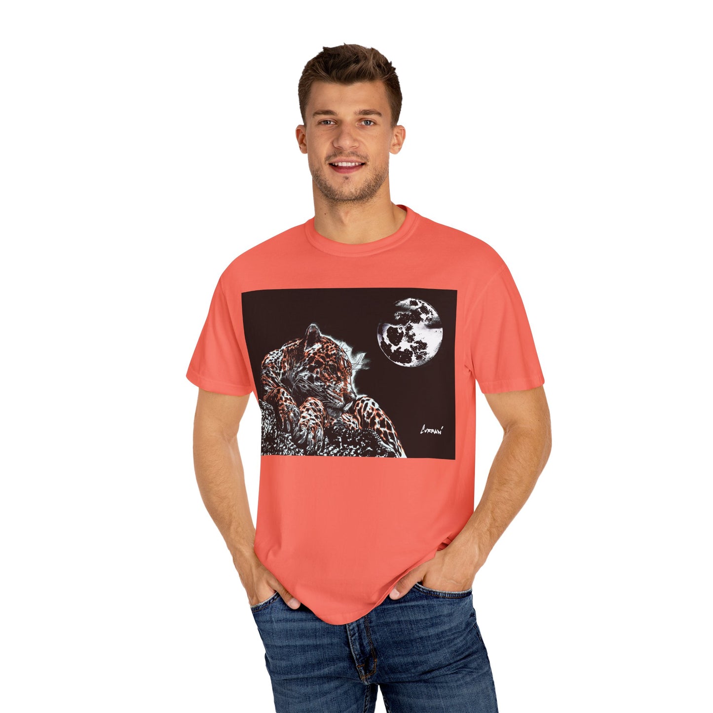 Moonlit Leopard Unisex Garment-Dyed T-Shirt
