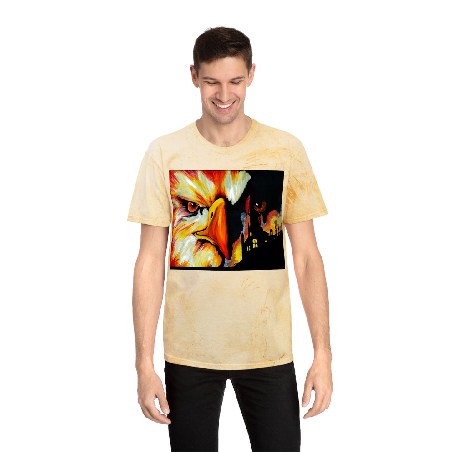 Phoenix Rising Color Blast T Shirt Original Hand Painted Art