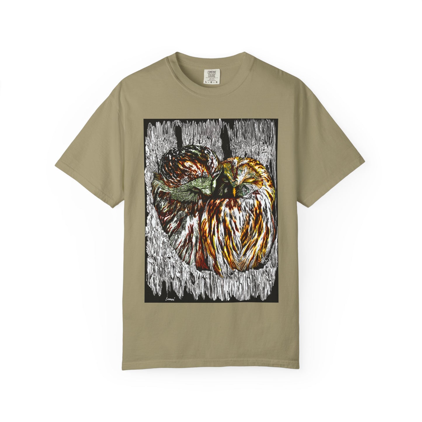 Owls in a Tree Unisex Garment-Dyed T-Shirt
