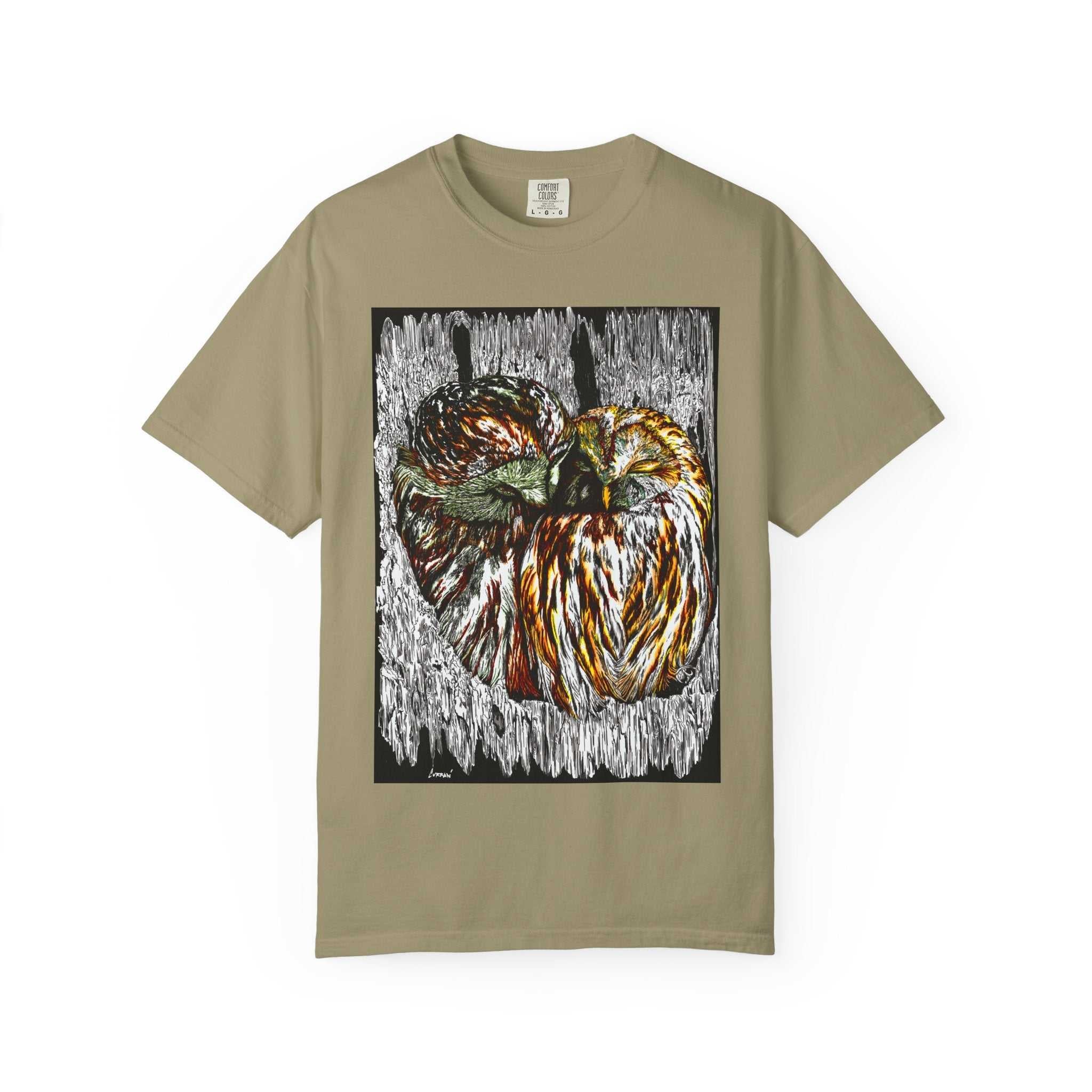 Owls in a Tree Unisex Garment-Dyed T-Shirt