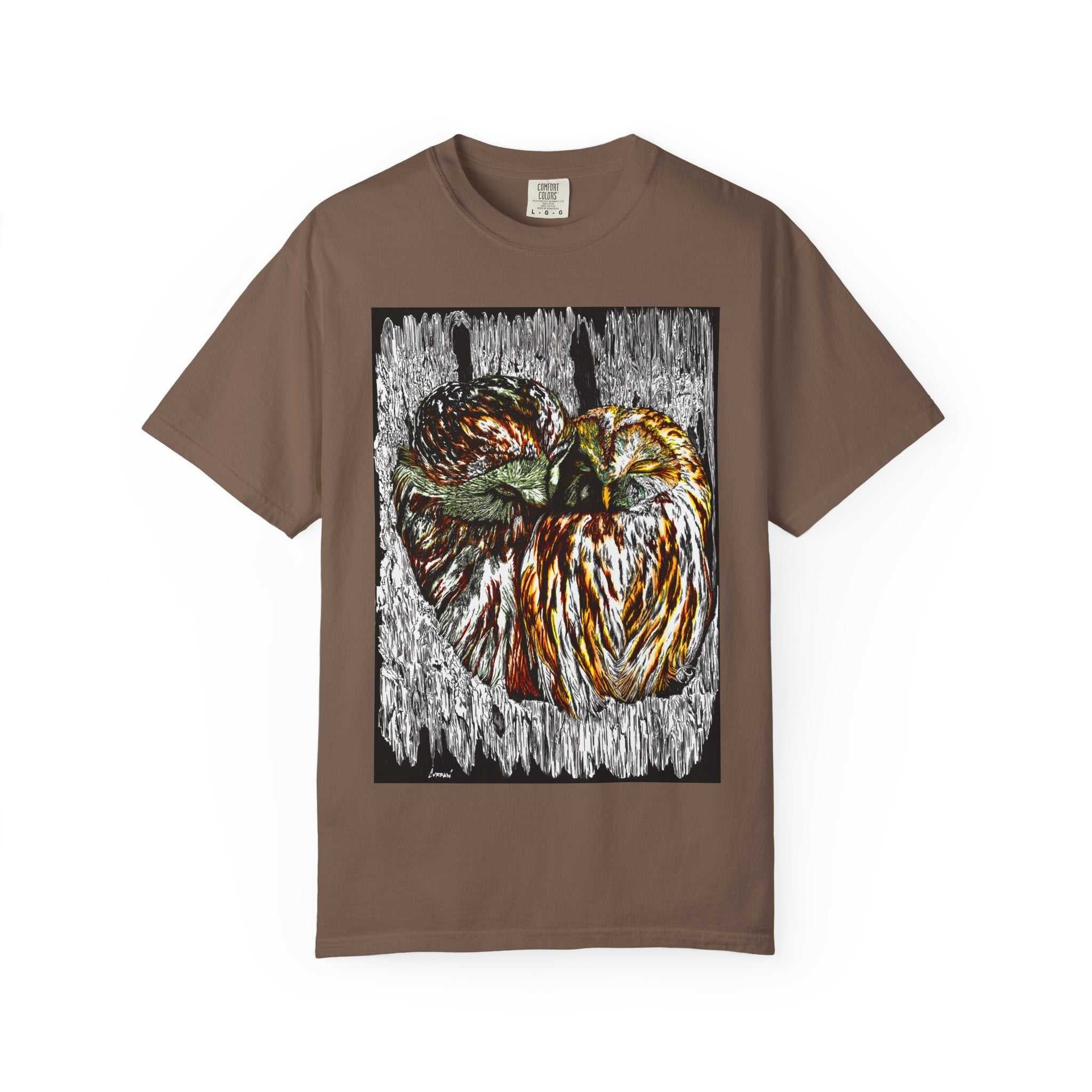 Owls in a Tree Unisex Garment-Dyed T-Shirt