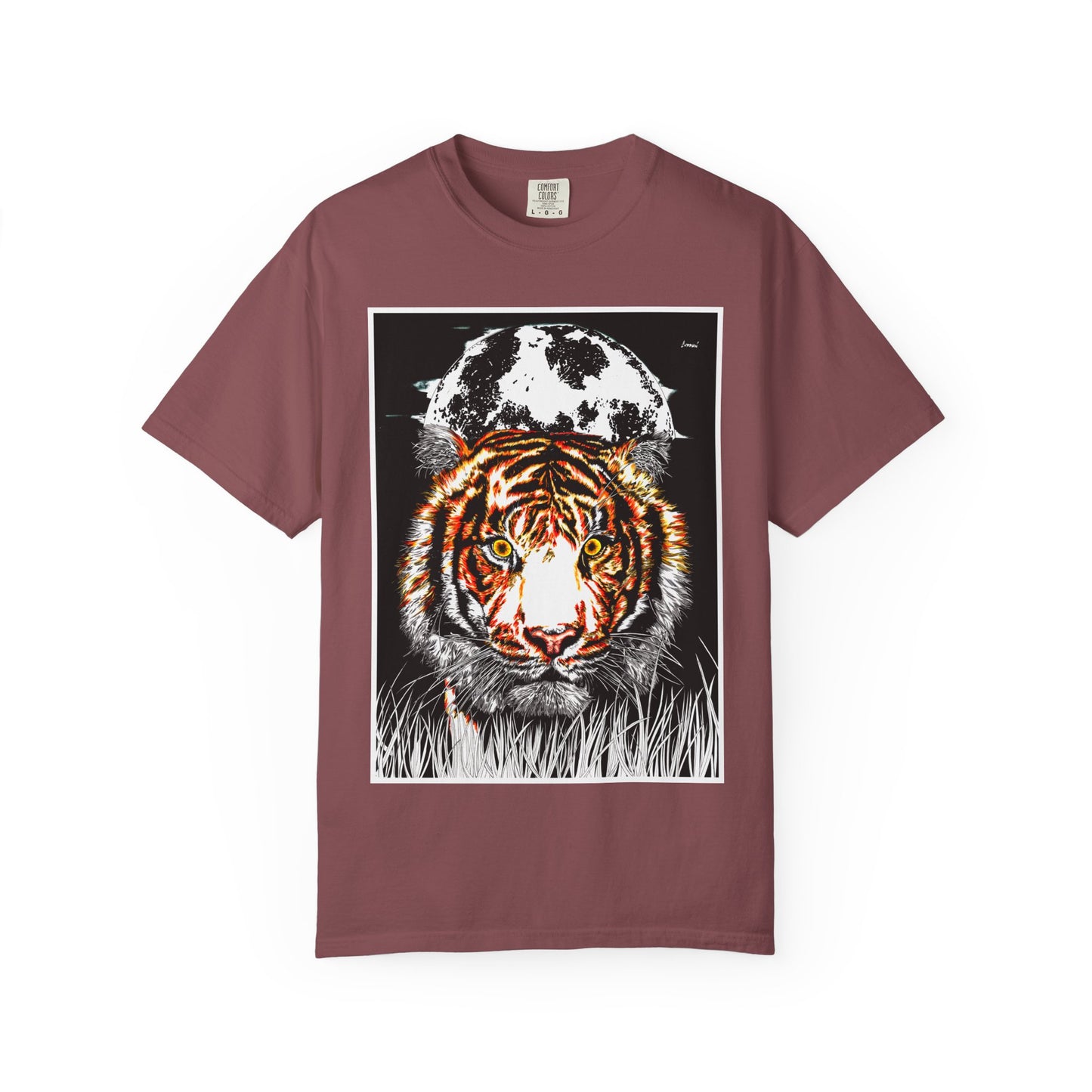 Tiger Garment-Dyed Graphic T-Shirt - Unisex Wild Animal Tee