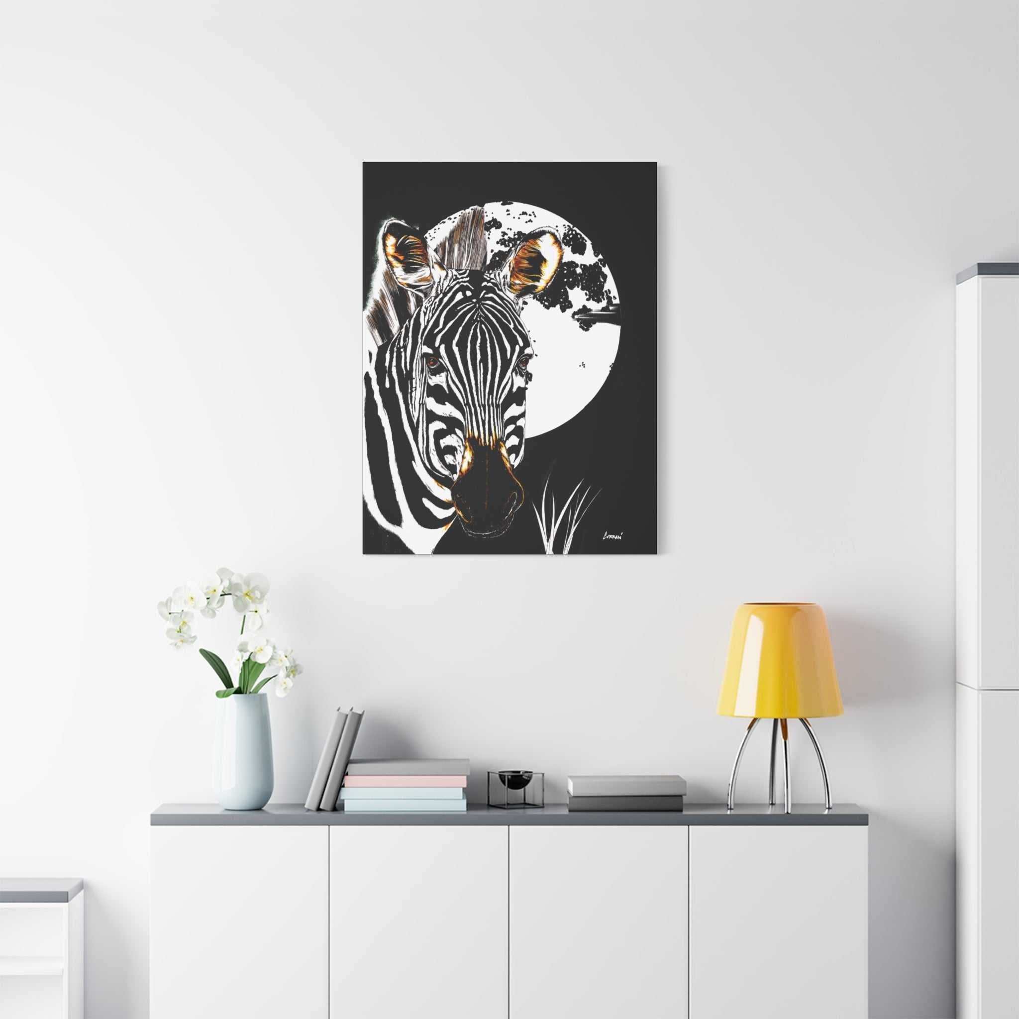 Zebra Wall Art, Zebra Print, Hand-Drawn Zebra, Wildlife Art, Safari Animal Decor, Nature Wall Art, Black and White Art, Animal Lover Gift Printed on Matte Canvas,