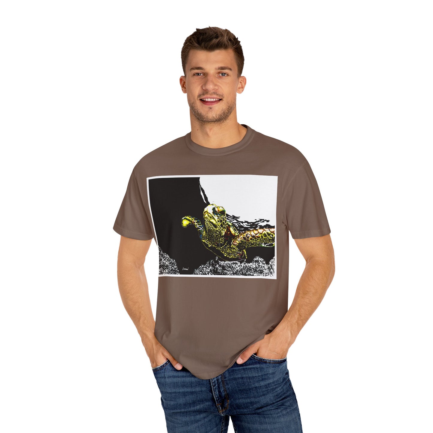 Sea Turtle Garment-Dyed Graphic Tee - Unisex Ocean Style T-Shirt