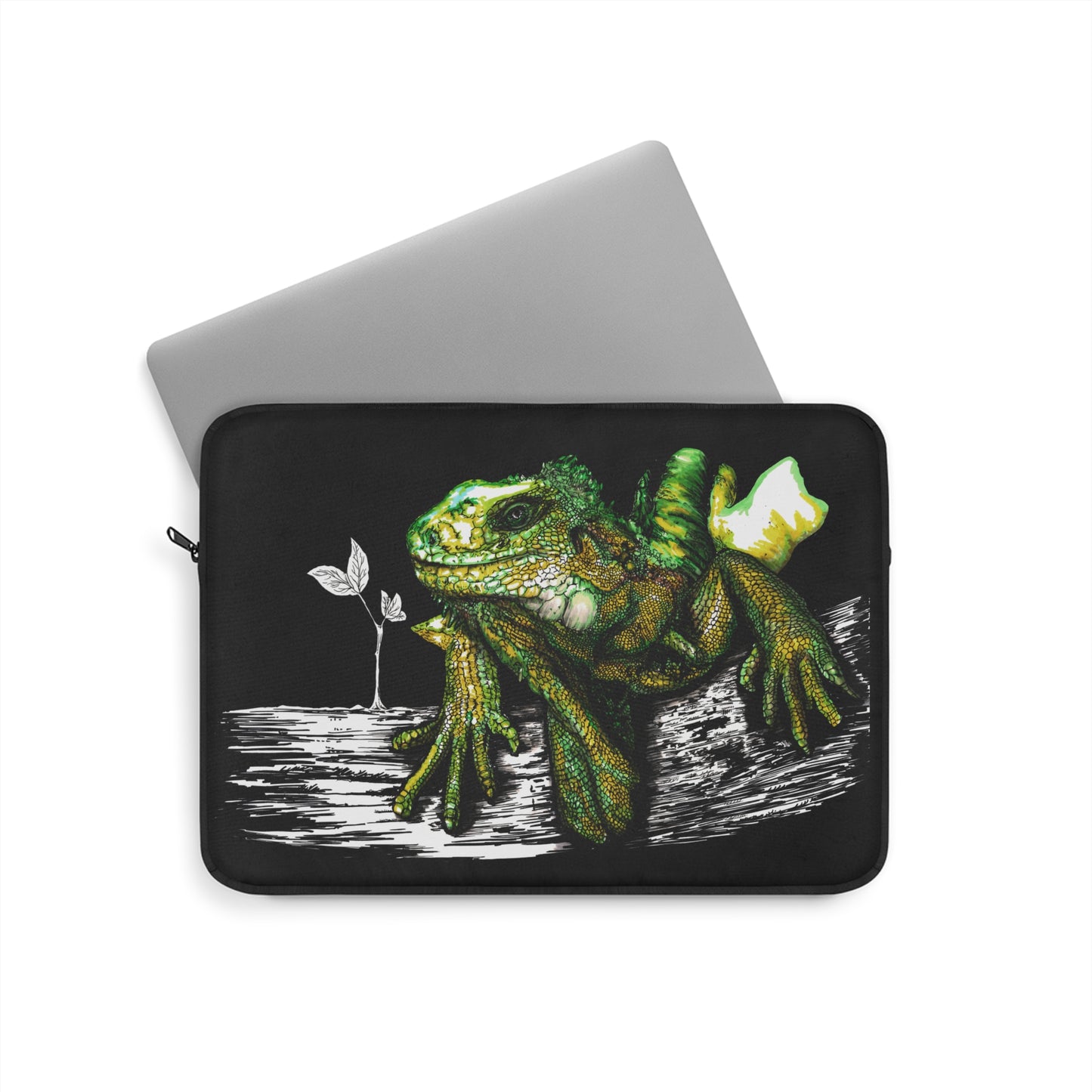 Vibrant Iguana Laptop Sleeve - Colorful Nature Design