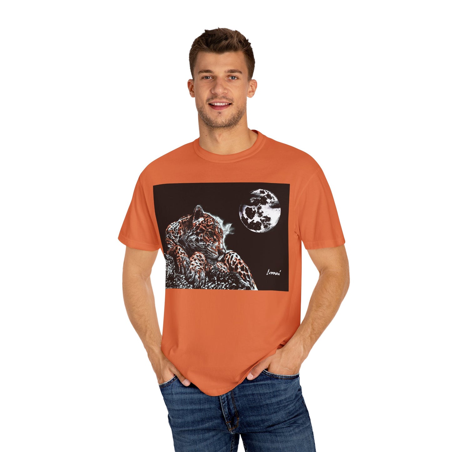 Moonlit Leopard Unisex Garment-Dyed T-Shirt