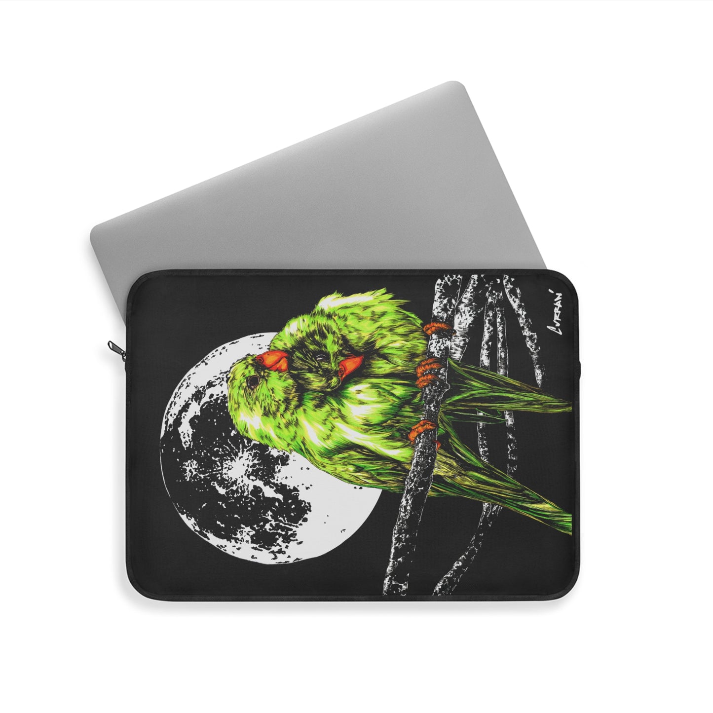 Moonlit Parrots Laptop Sleeve - Artistic and Protective Case for Nature Lovers