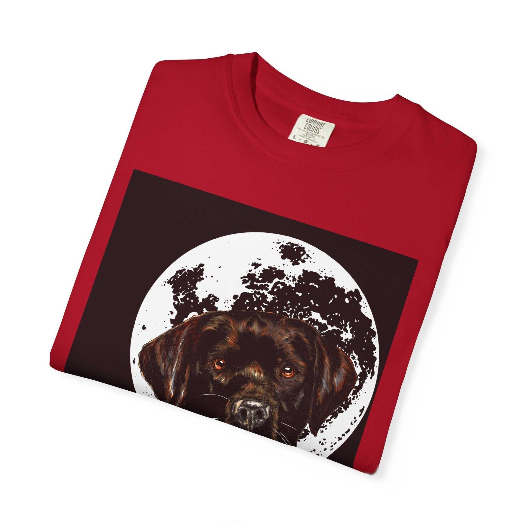 Moonlit Chocolate Lab Unisex Garment-Dyed T-Shirt