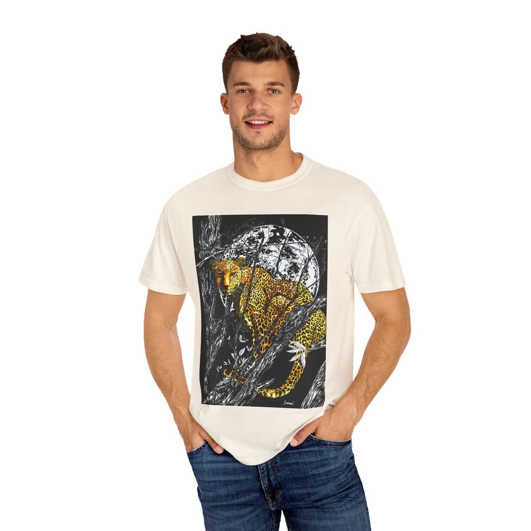 Leopard Unisex Garment-Dyed T-Shirt - Wild Animal Art Tee