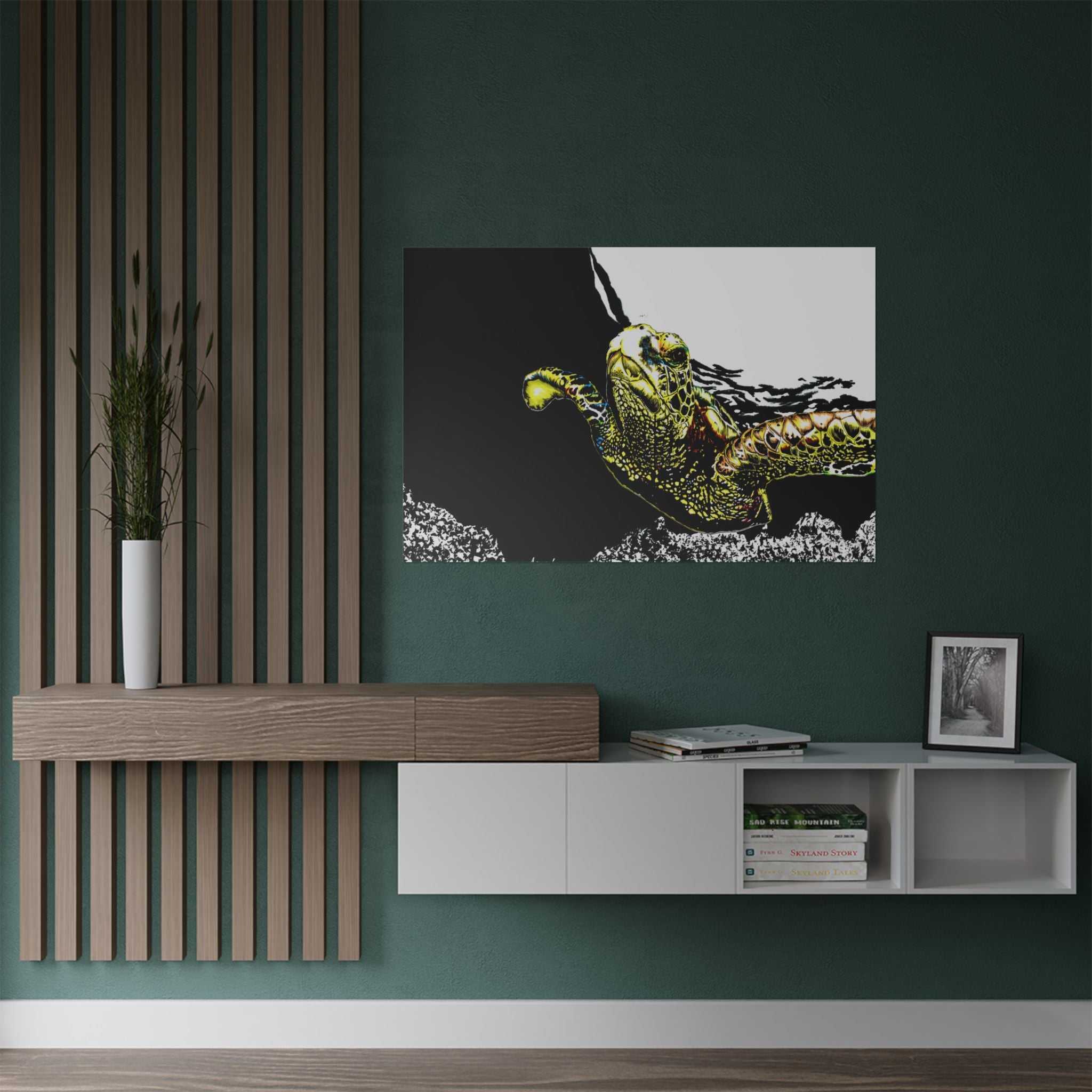 Transform your space with our stunning Sea Turtle Satin Poster, Vibrant Ocean Decor for Marine Life Enthusiasts for marine life into your home today!